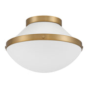 Crystorama Xander XAN-8001-VG-WH – 12.25 Inch – 1 Light – Semi Flush Mount Light – Vibrant Gold – Damp Rated