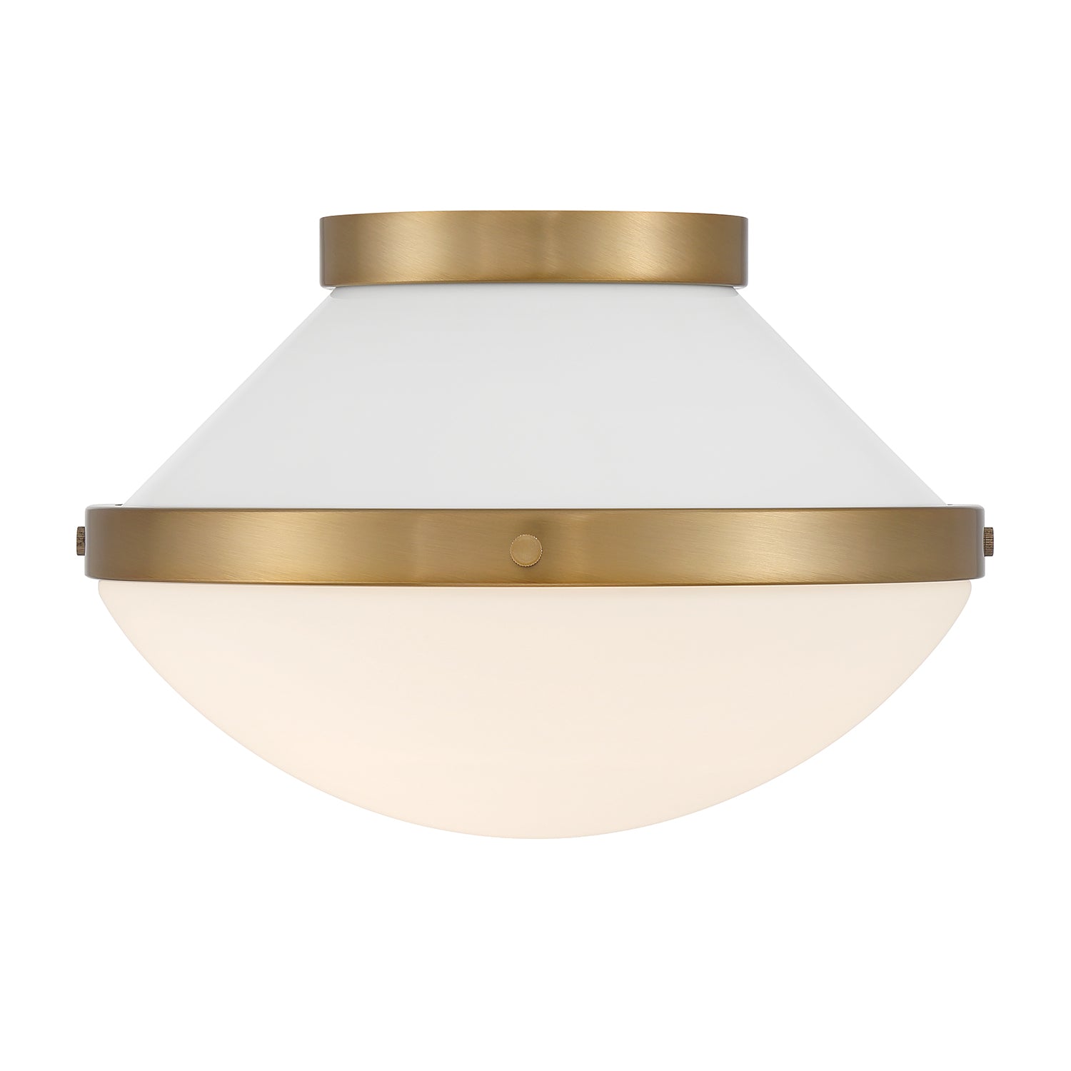 Crystorama Xander XAN-8001-VG-WH – 12.25 Inch – 1 Light – Semi Flush Mount Light – Vibrant Gold – Damp Rated