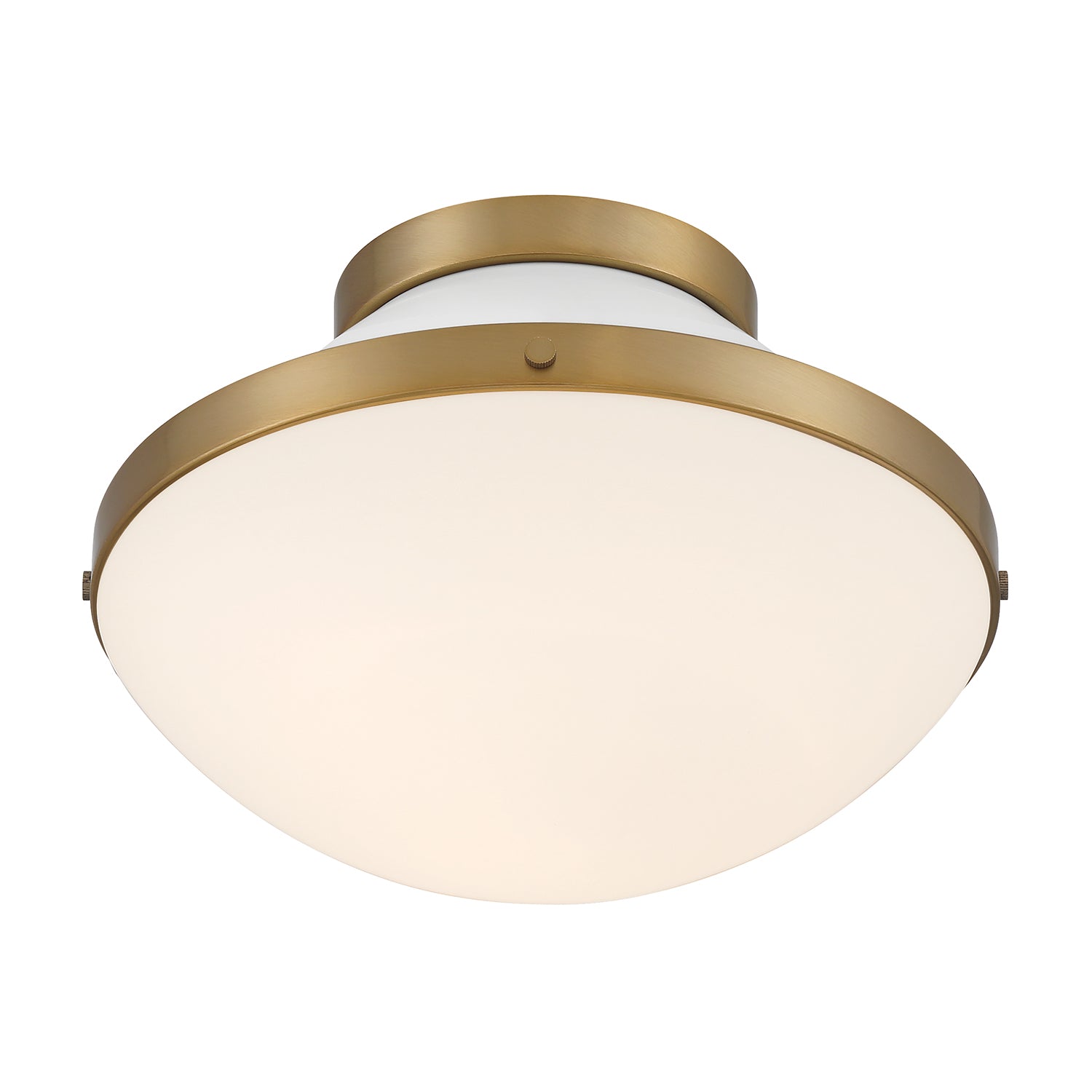 Crystorama Xander XAN-8001-VG-WH – 12.25 Inch – 1 Light – Semi Flush Mount Light – Vibrant Gold – Damp Rated