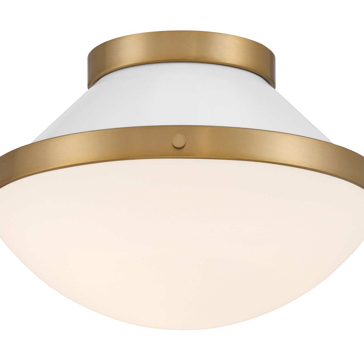 Crystorama Xander XAN-8001-VG-WH – 12.25 Inch – 1 Light – Semi Flush Mount Light – Vibrant Gold – Damp Rated