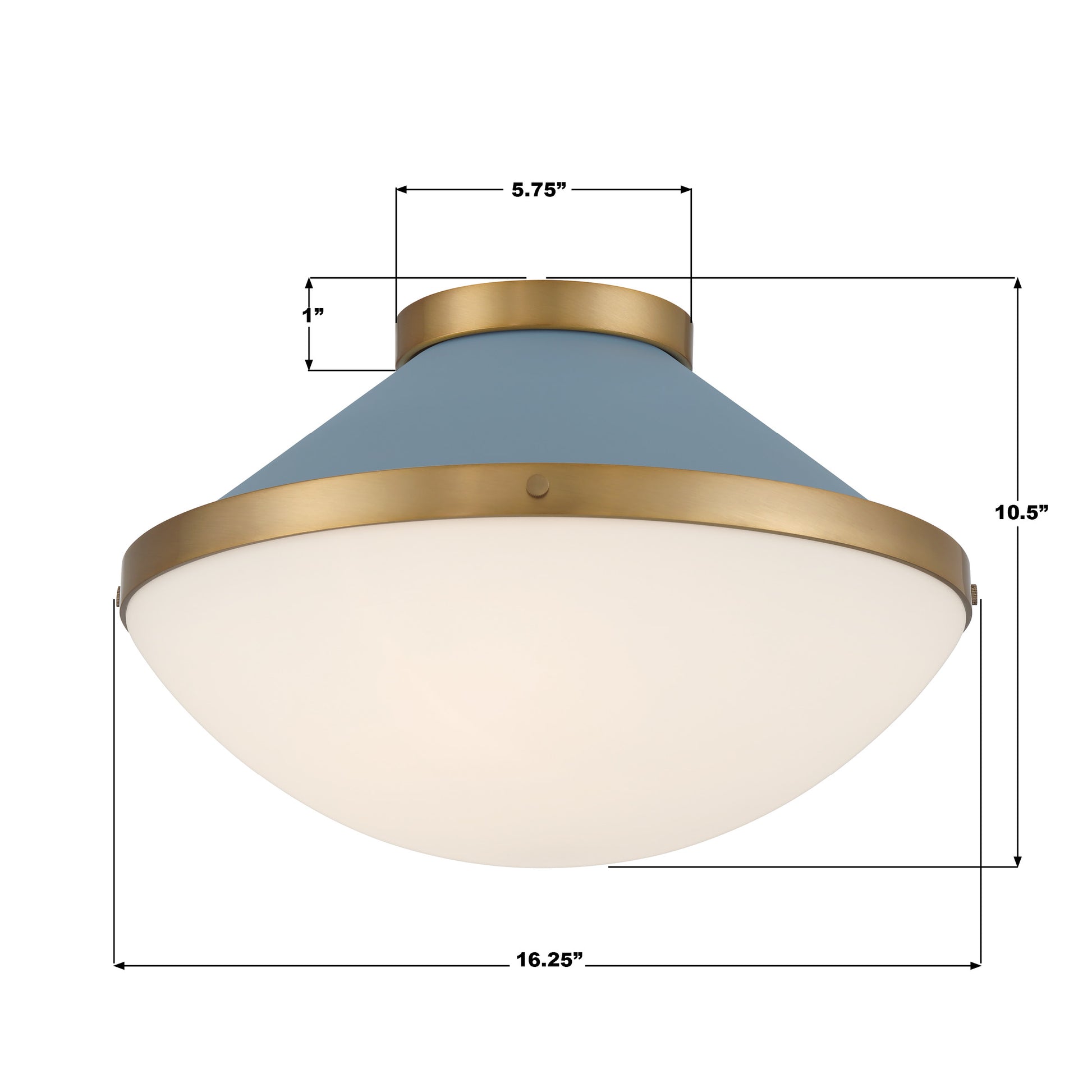 Crystorama Xander XAN-8002-VG-BL – 16.25 Inch – 2 Light – Semi Flush Mount Light – Vibrant Gold – Damp Rated