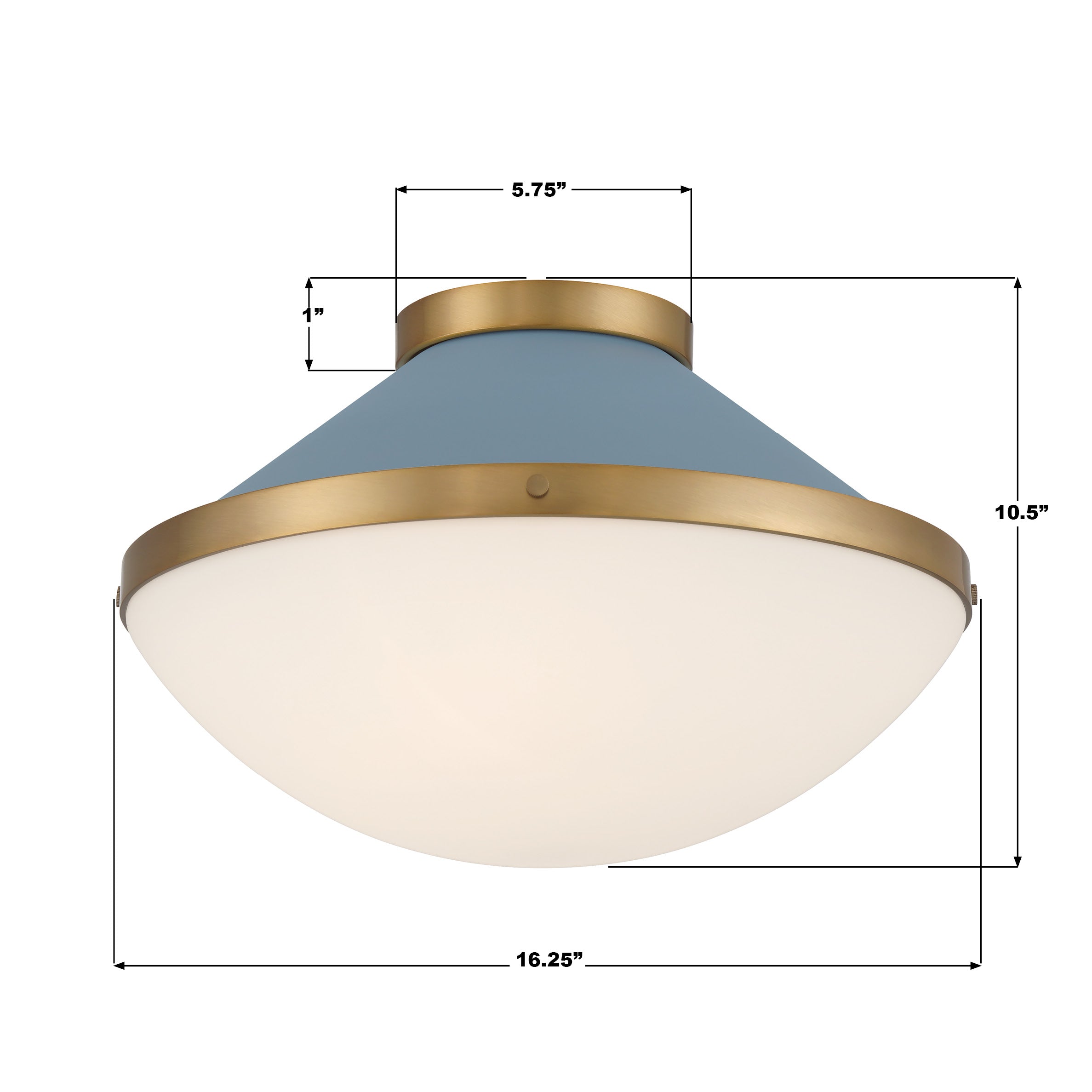 Crystorama Xander XAN-8002-VG-BL – 16.25 Inch – 2 Light – Semi Flush Mount Light – Vibrant Gold – Damp Rated