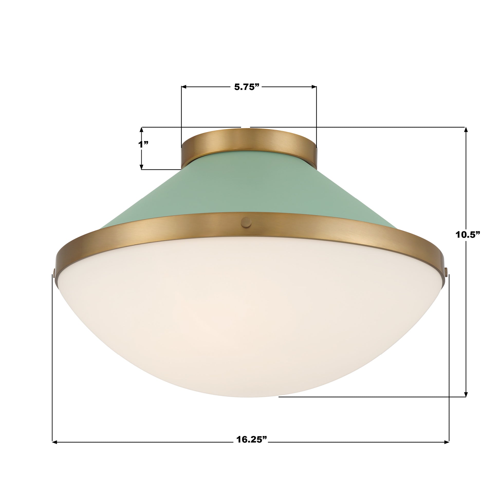 Crystorama Xander XAN-8002-VG-GR – 16.25 Inch – 2 Light – Semi Flush Mount Light – Vibrant Gold – Damp Rated