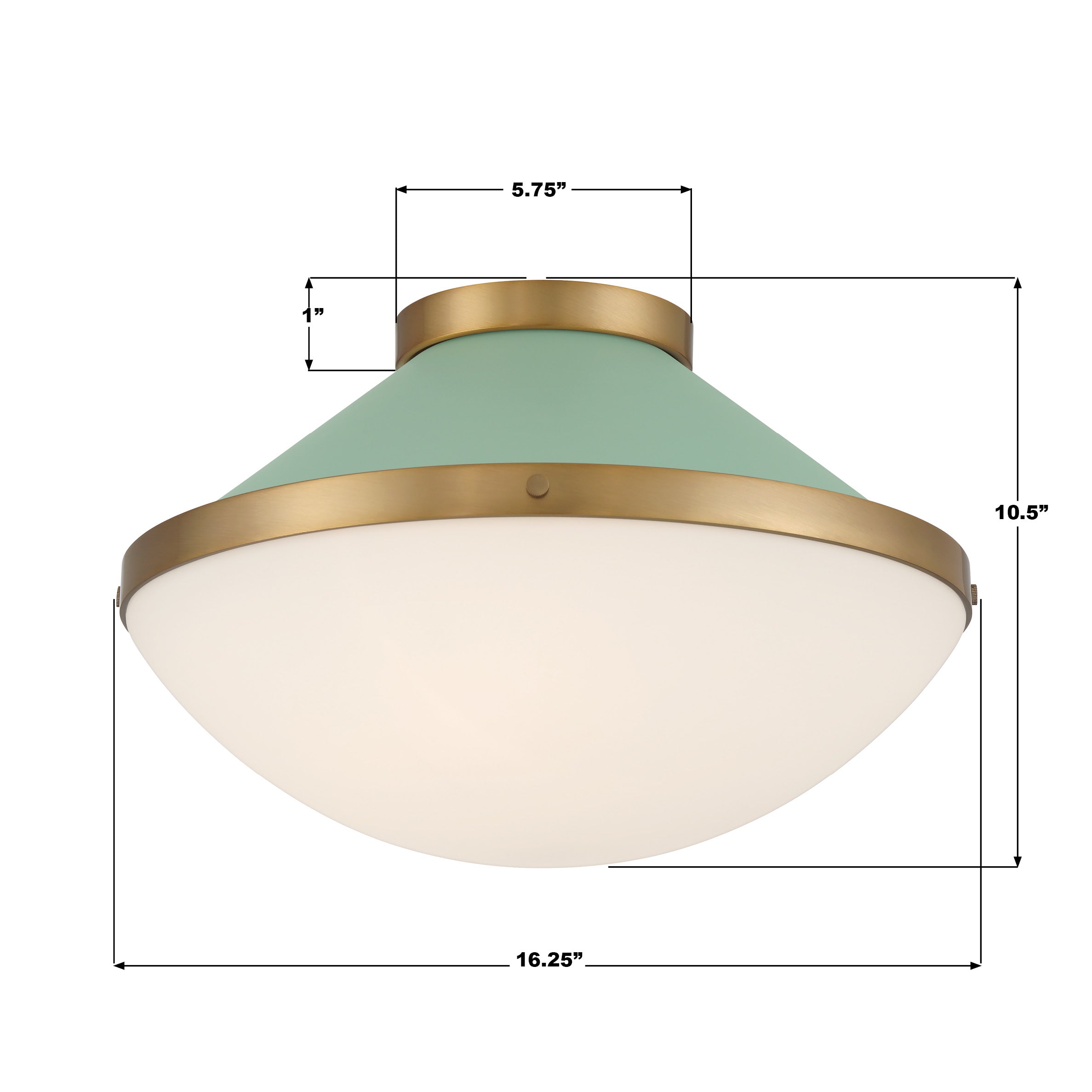 Crystorama Xander XAN-8002-VG-GR – 16.25 Inch – 2 Light – Semi Flush Mount Light – Vibrant Gold – Damp Rated