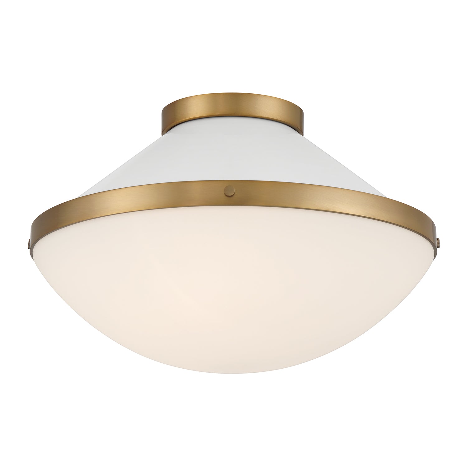 Xander 2 Light Vibrant Gold + White Flush Mount