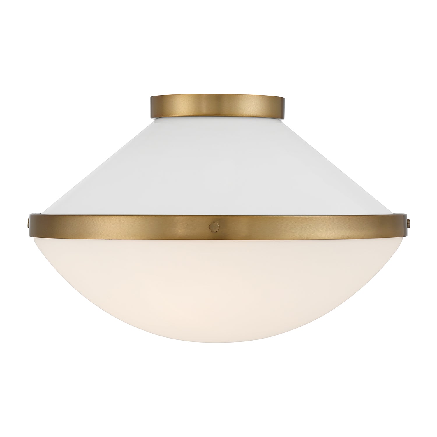 Crystorama Xander XAN-8002-VG-WH – 16.25 Inch – 2 Light – Semi Flush Mount Light – Vibrant Gold – Damp Rated