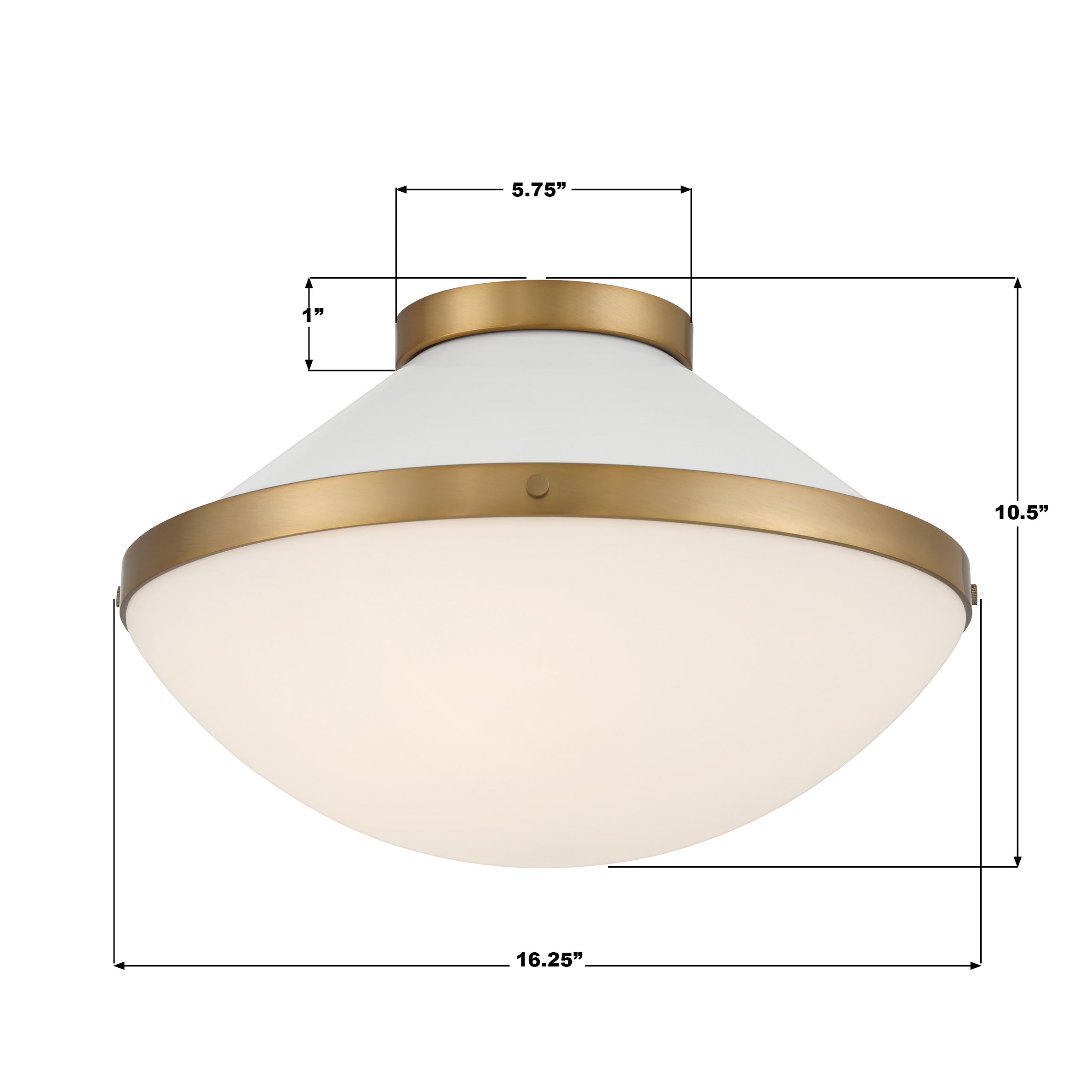 Crystorama Xander XAN-8002-VG-WH – 16.25 Inch – 2 Light – Semi Flush Mount Light – Vibrant Gold – Damp Rated