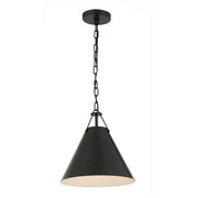 Crystorama Xavier XAV-B8301-MK – 12 Inch – 1 Light – Pendant Light – Matte Black – Damp Rated