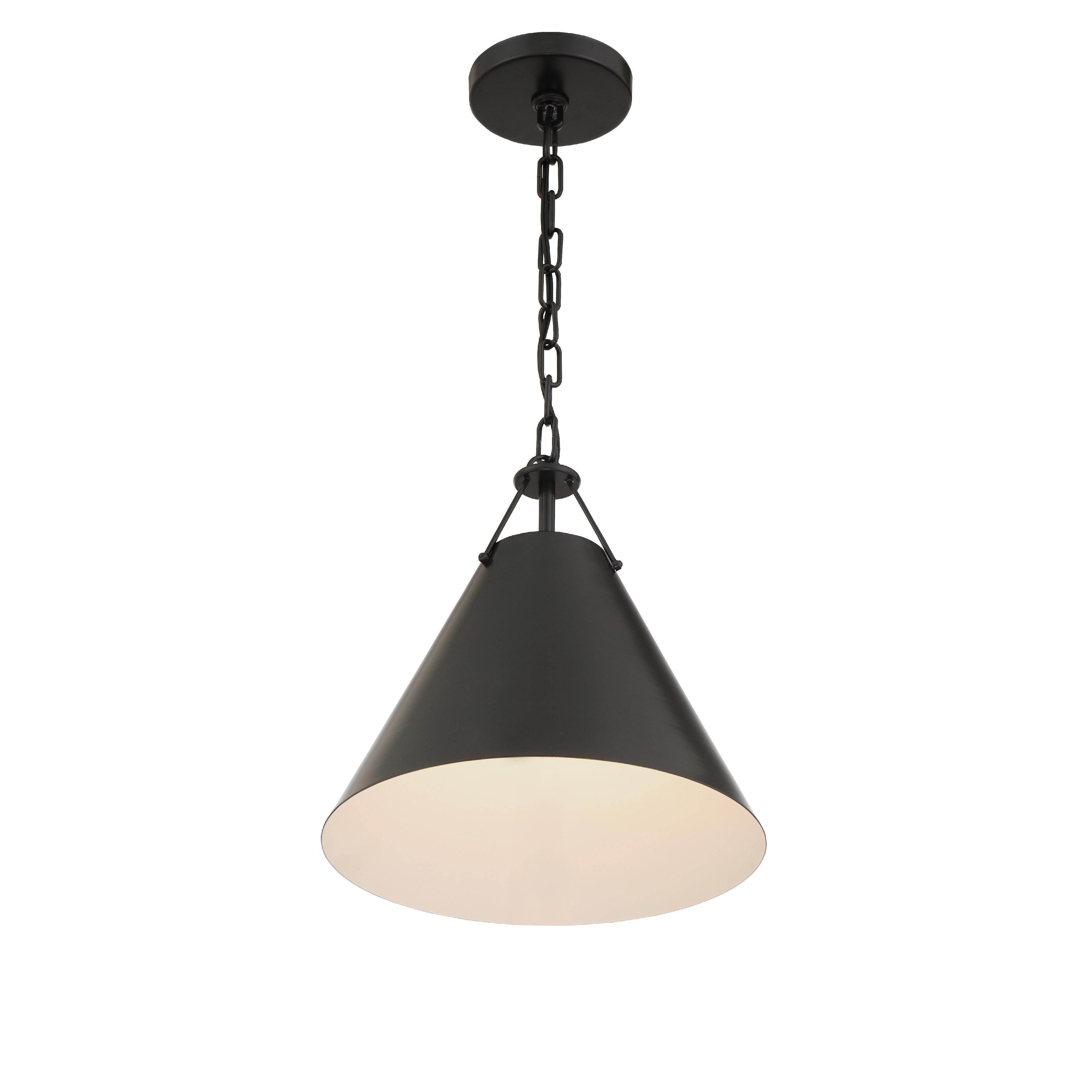Crystorama Xavier XAV-B8301-MK – 12 Inch – 1 Light – Pendant Light – Matte Black – Damp Rated
