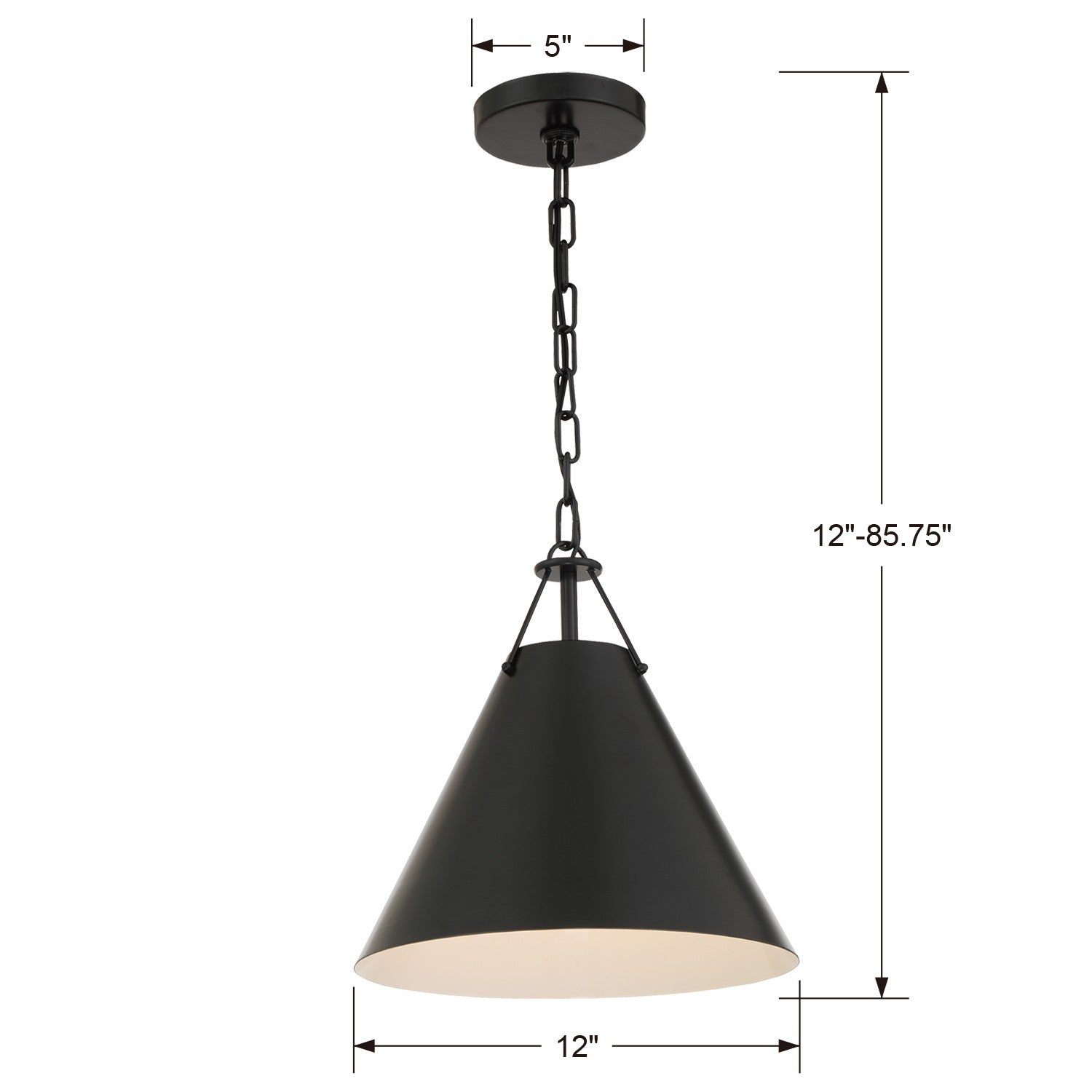 Crystorama Xavier XAV-B8301-MK – 12 Inch – 1 Light – Pendant Light – Matte Black – Damp Rated