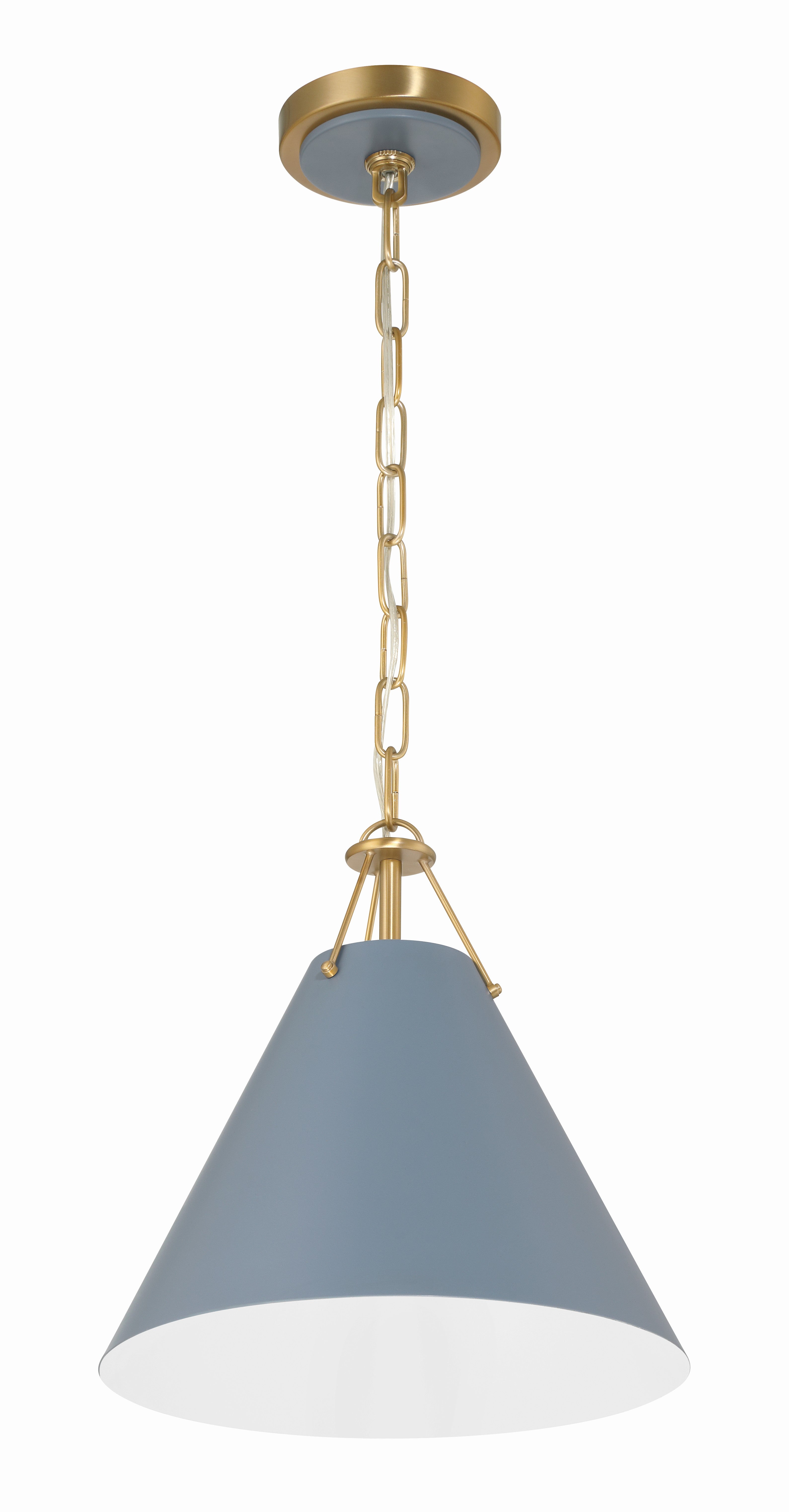 Crystorama Xavier XAV-B8301-VG-BL – 12 Inch – 1 Light – Pendant Light – Vibrant Gold – Damp Rated