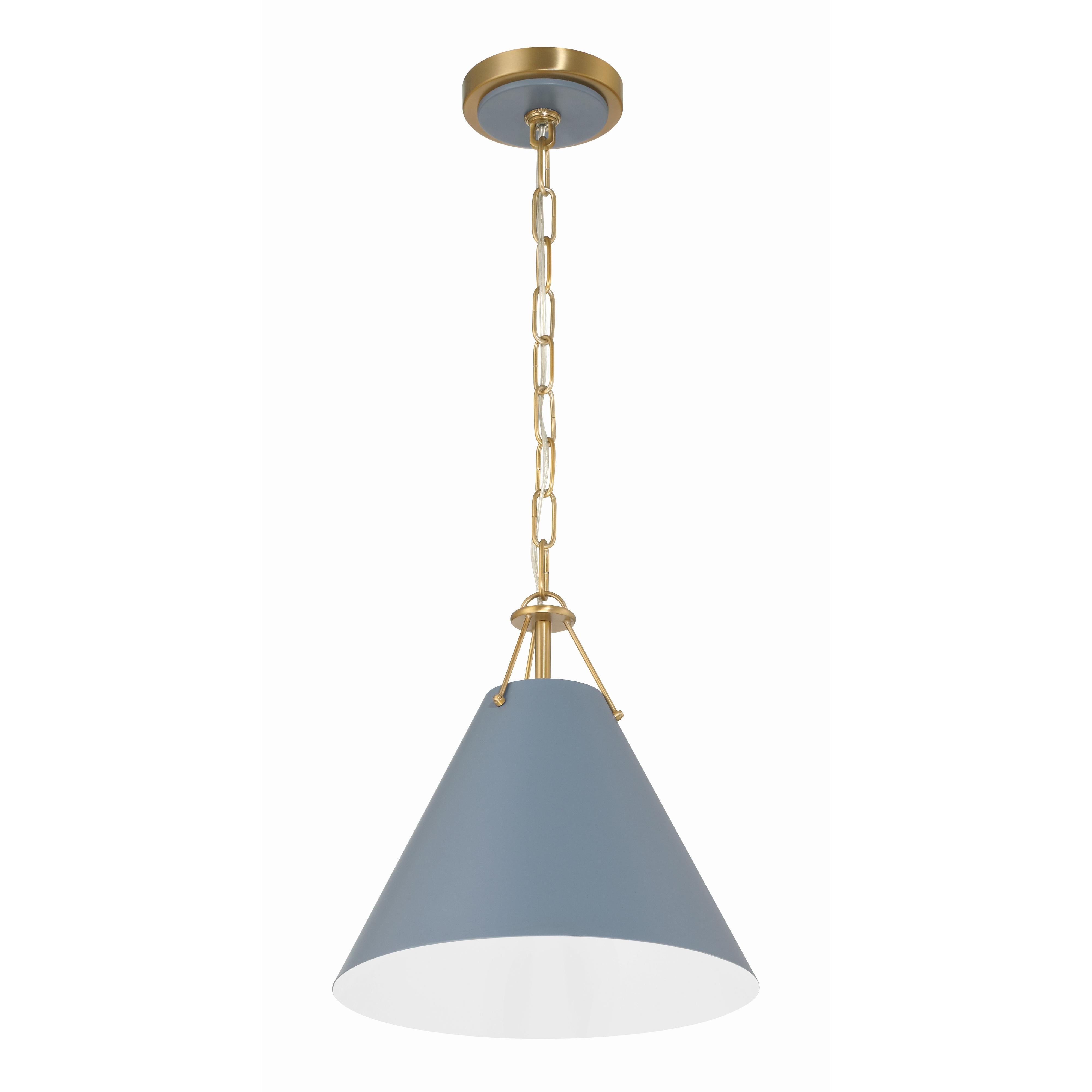 Crystorama Xavier XAV-B8301-VG-BL – 12 Inch – 1 Light – Pendant Light – Vibrant Gold – Damp Rated