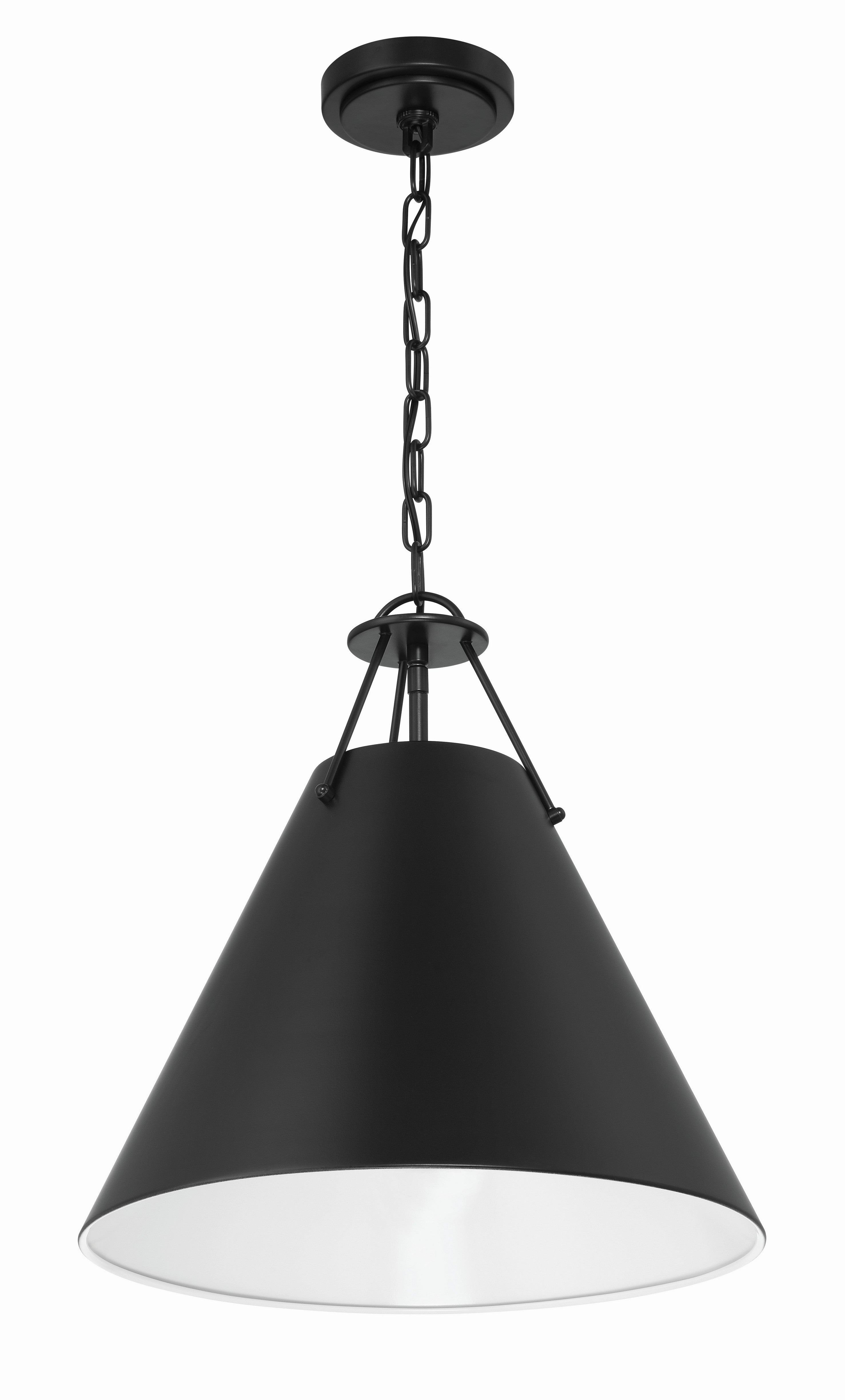 Crystorama Xavier XAV-B8305-MK – 16 Inch – 3 Light – Pendant Light – Matte Black – Damp Rated