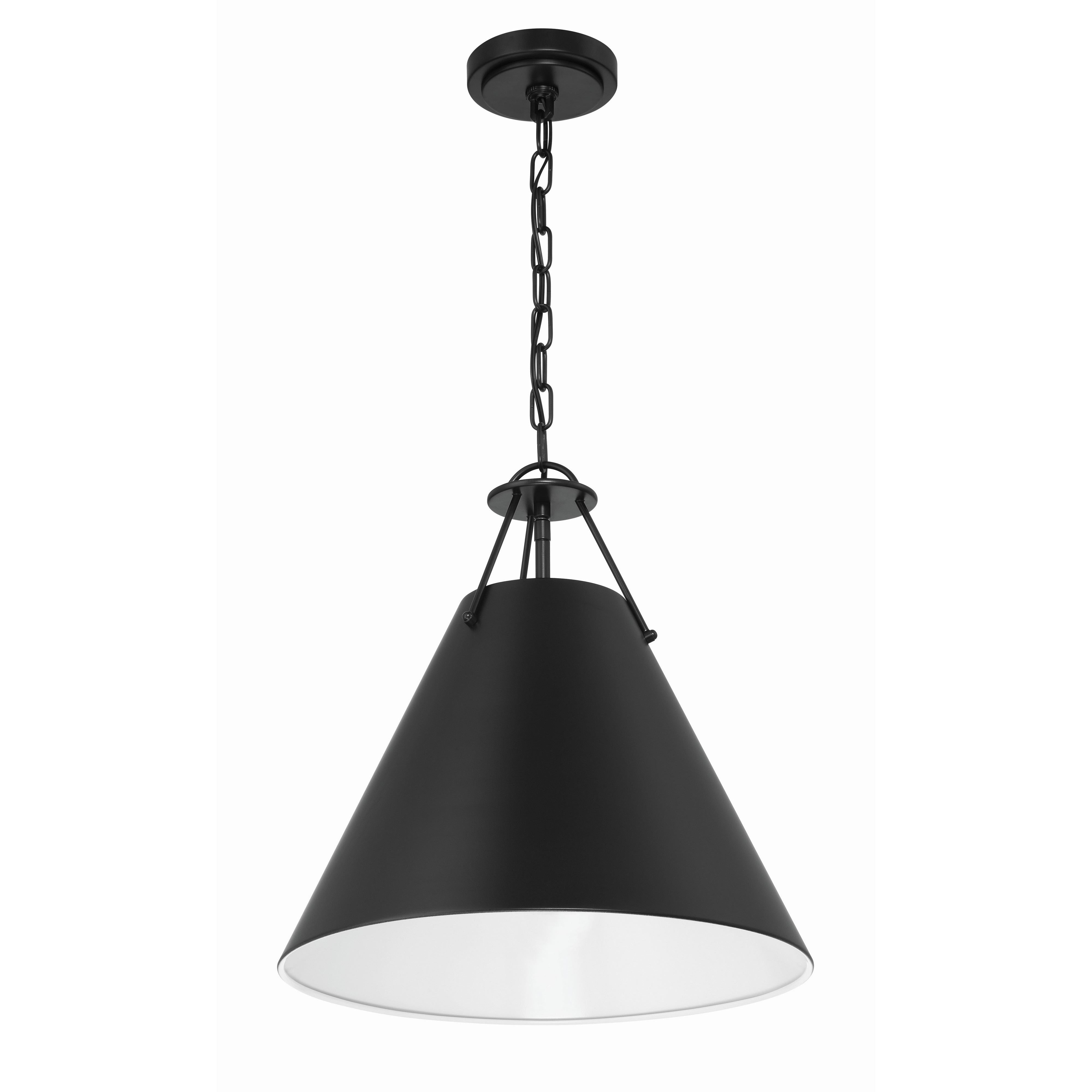 Crystorama Xavier XAV-B8305-MK – 16 Inch – 3 Light – Pendant Light – Matte Black – Damp Rated