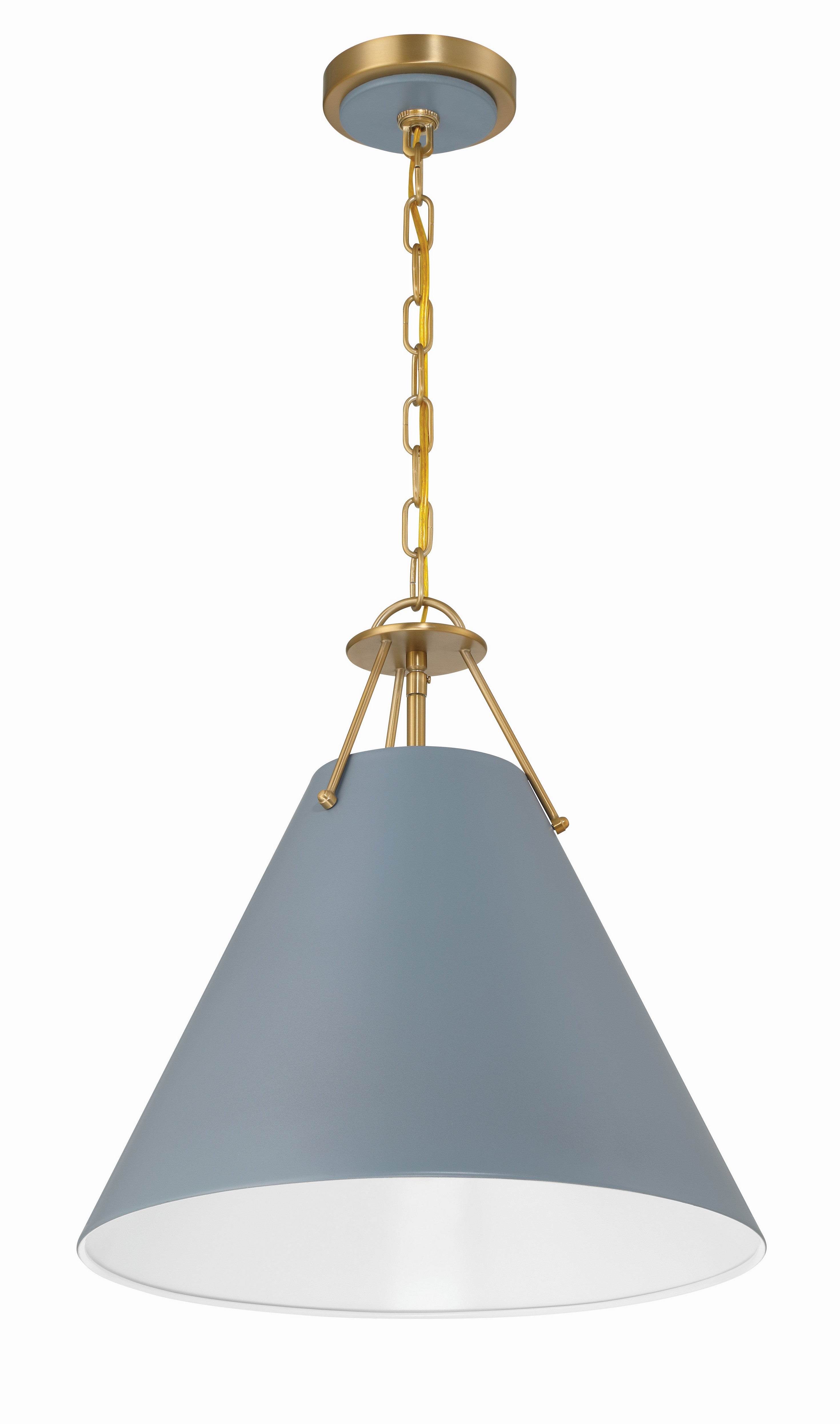 Crystorama Xavier XAV-B8305-VG-BL – 16 Inch – 3 Light – Pendant Light – Vibrant Gold – Damp Rated