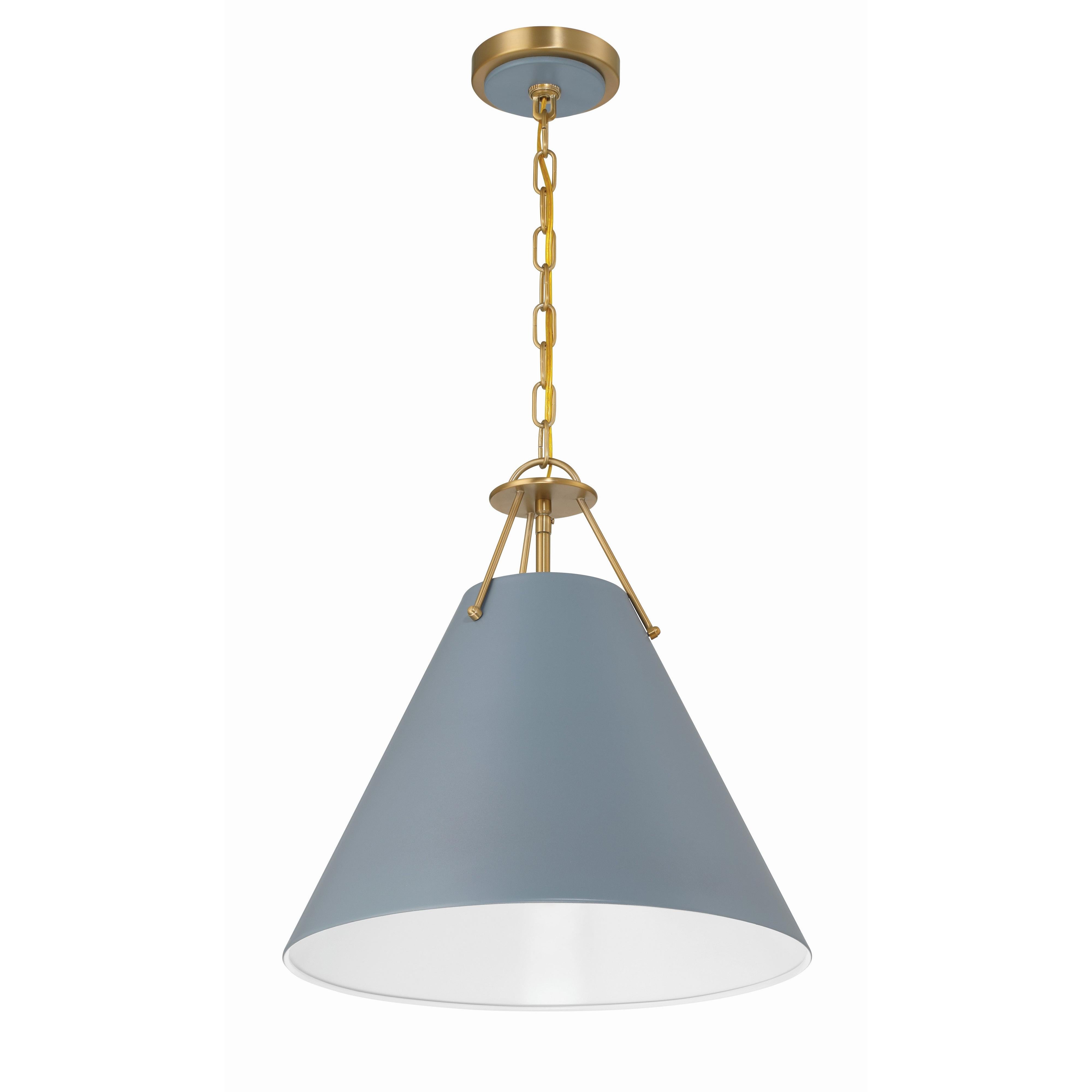 Crystorama Xavier XAV-B8305-VG-BL – 16 Inch – 3 Light – Pendant Light – Vibrant Gold – Damp Rated