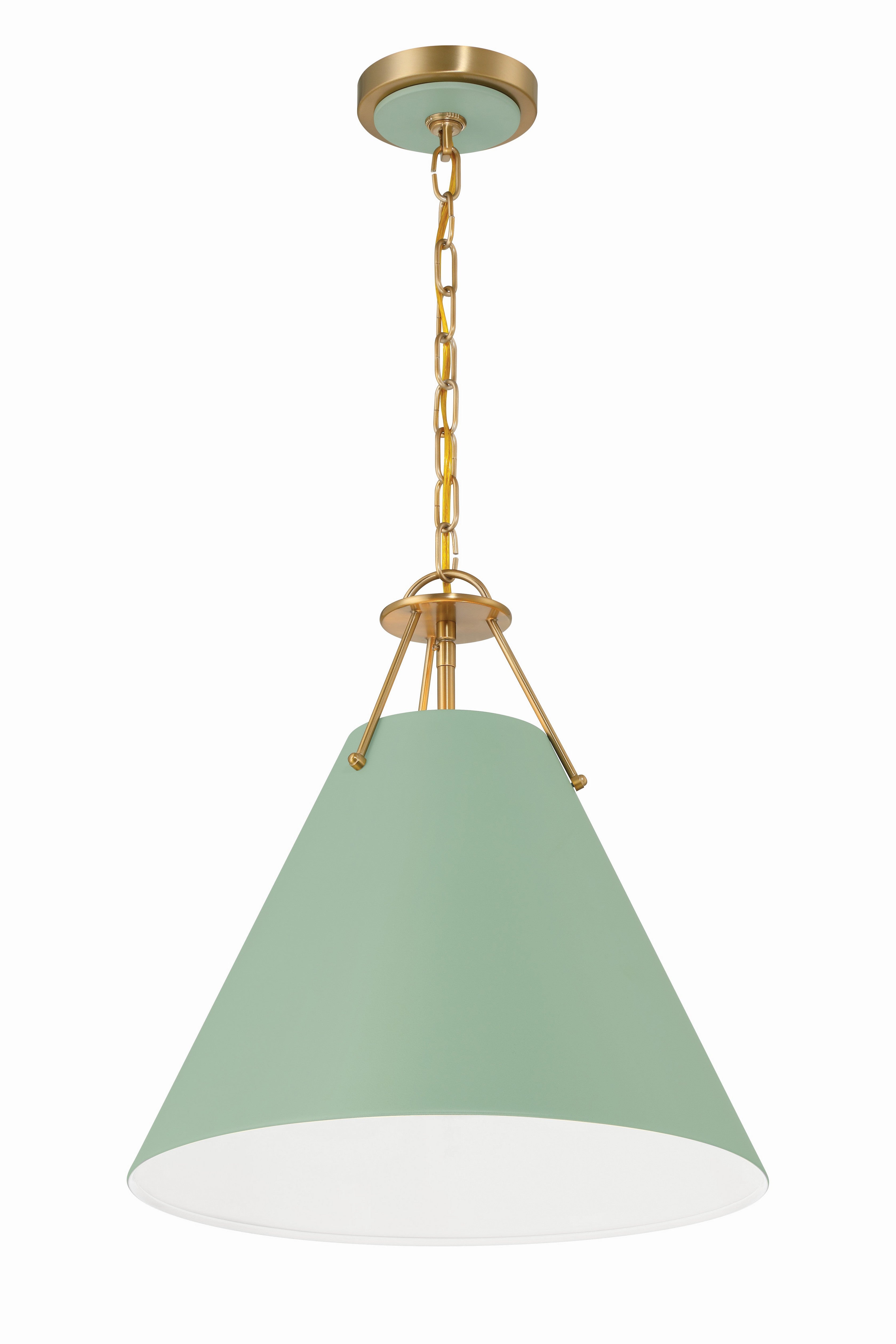 Crystorama Xavier XAV-B8305-VG-GR – 16 Inch – 3 Light – Pendant Light – Vibrant Gold – Damp Rated