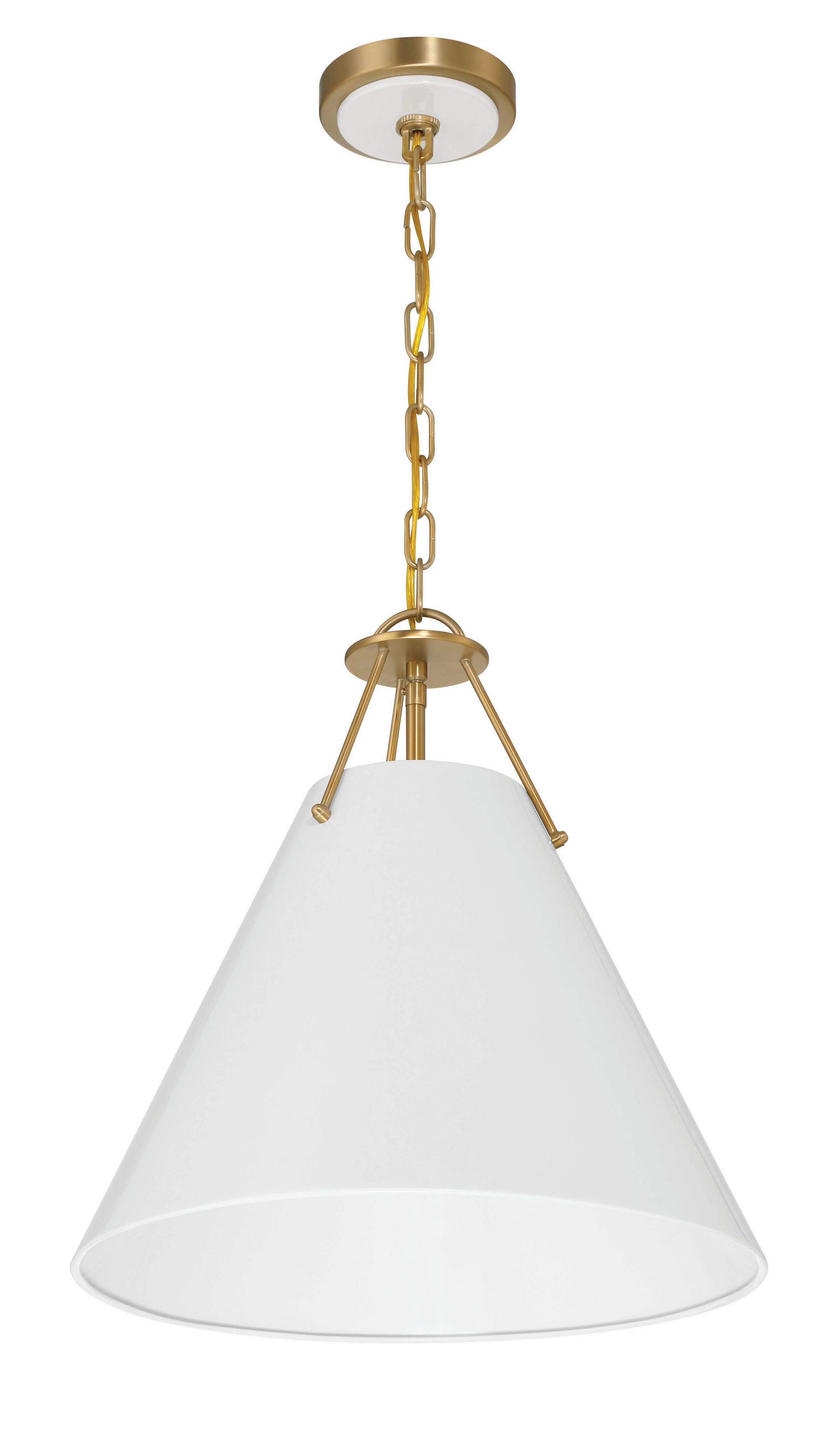 Crystorama Xavier XAV-B8305-VG – 16 Inch – 3 Light – Pendant Light – Vibrant Gold – Damp Rated