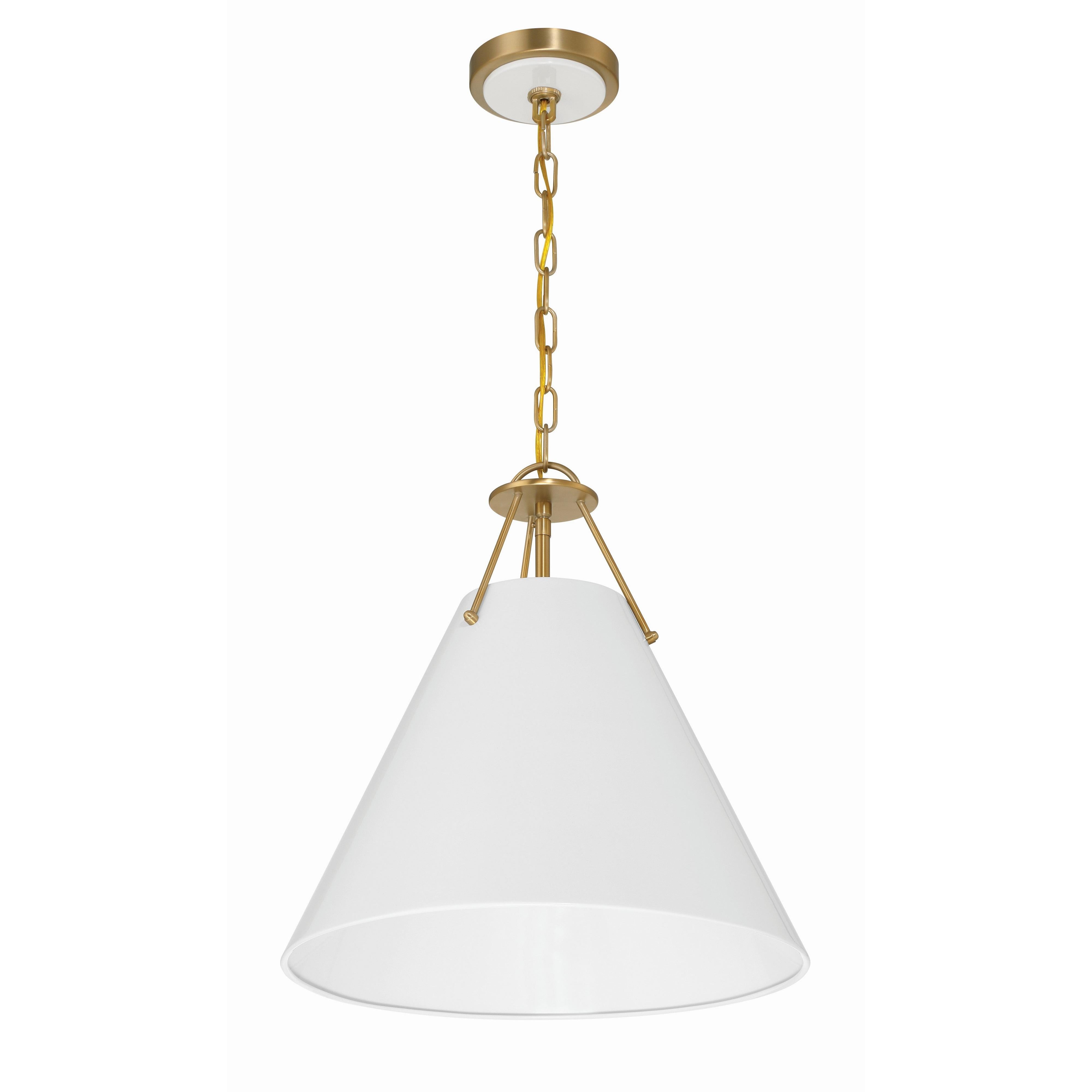 Crystorama Xavier XAV-B8305-VG – 16 Inch – 3 Light – Pendant Light – Vibrant Gold – Damp Rated