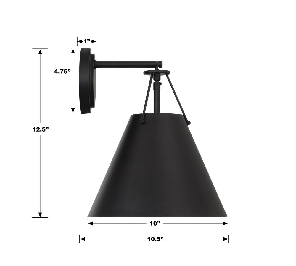 Crystorama XAVIER XAV-B8311-MK Sconce Modern - Matte Black