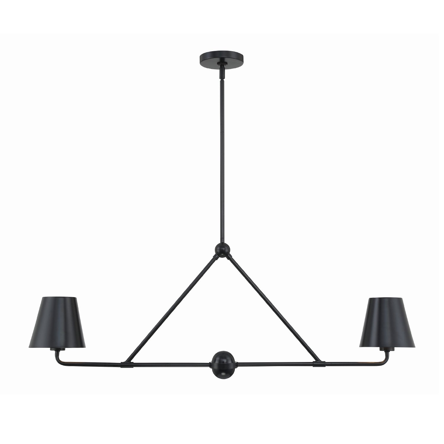 Crystorama Xavier XAV-B9302-MK – 42 Inch – 2 Light – Chandelier – Matte Black – Damp Rated