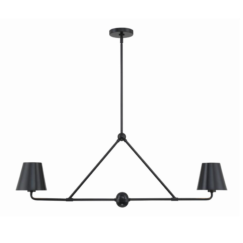 Xavier 2 Light Matte Black Linear Chandelier