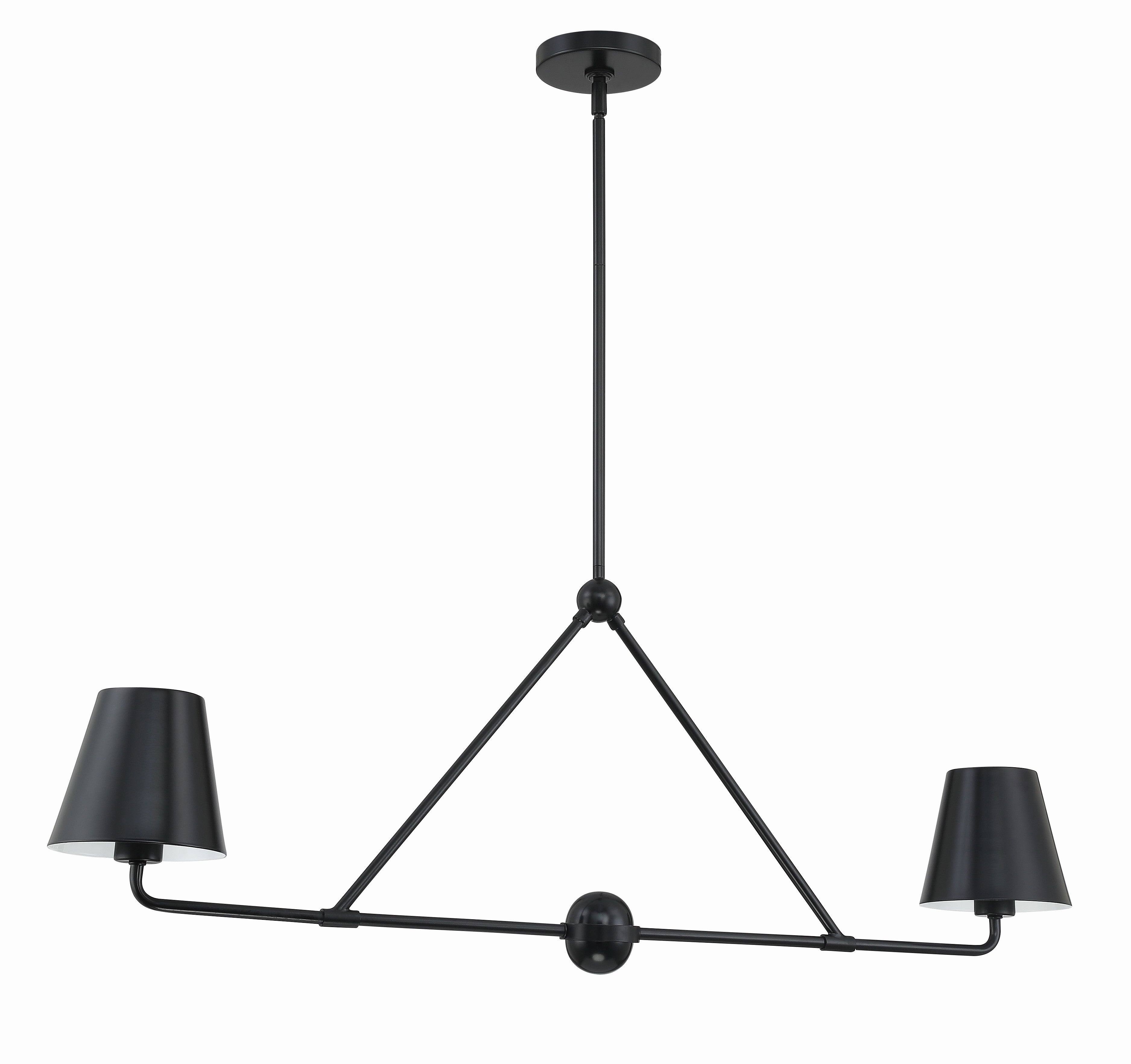 Crystorama Xavier XAV-B9302-MK – 42 Inch – 2 Light – Chandelier – Matte Black – Damp Rated