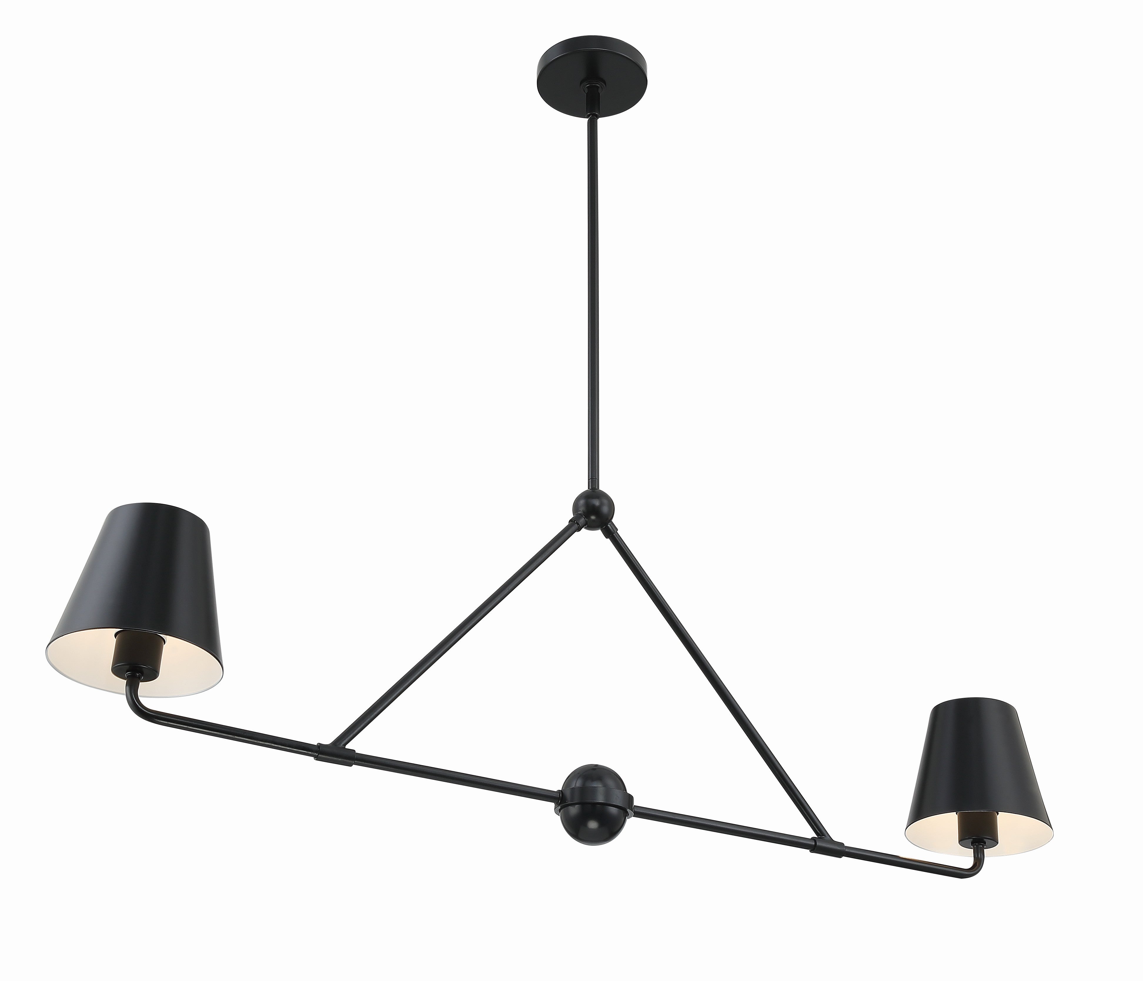 Crystorama Xavier XAV-B9302-MK – 42 Inch – 2 Light – Chandelier – Matte Black – Damp Rated