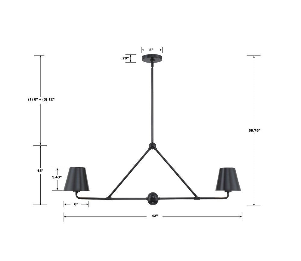 Crystorama XAVIER XAV-B9302-MK Chandelier Modern - Matte Black