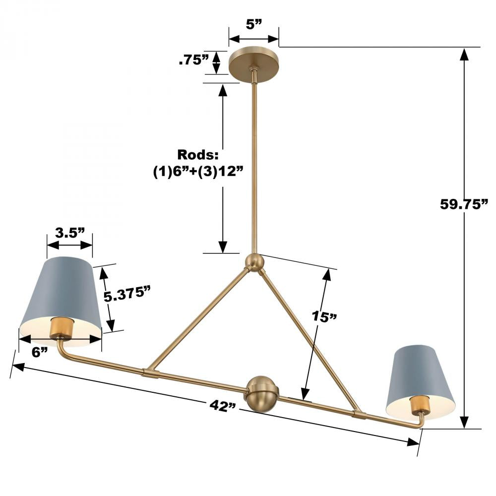 Crystorama XAVIER XAV-B9302-VG-BL Chandelier Modern - Vibrant Gold