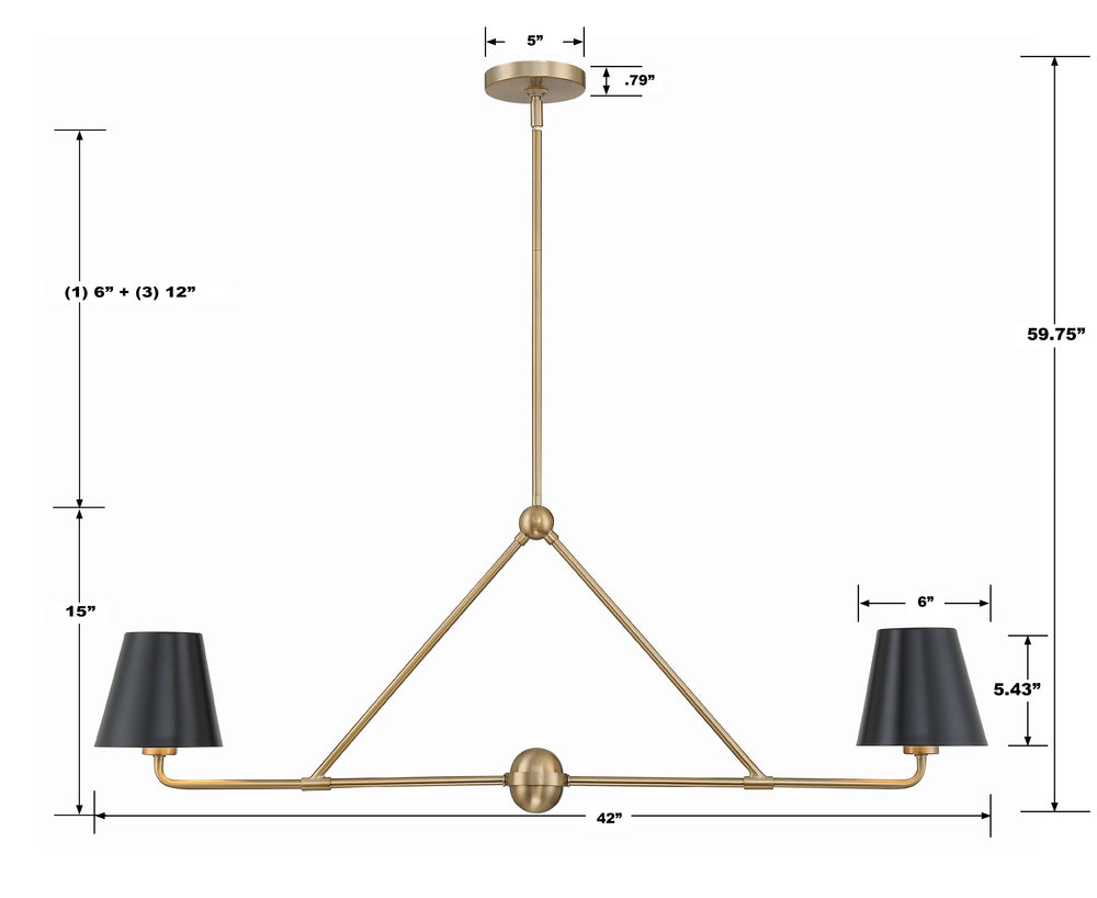 Crystorama XAVIER XAV-B9302-VG Chandelier Modern - Vibrant Gold