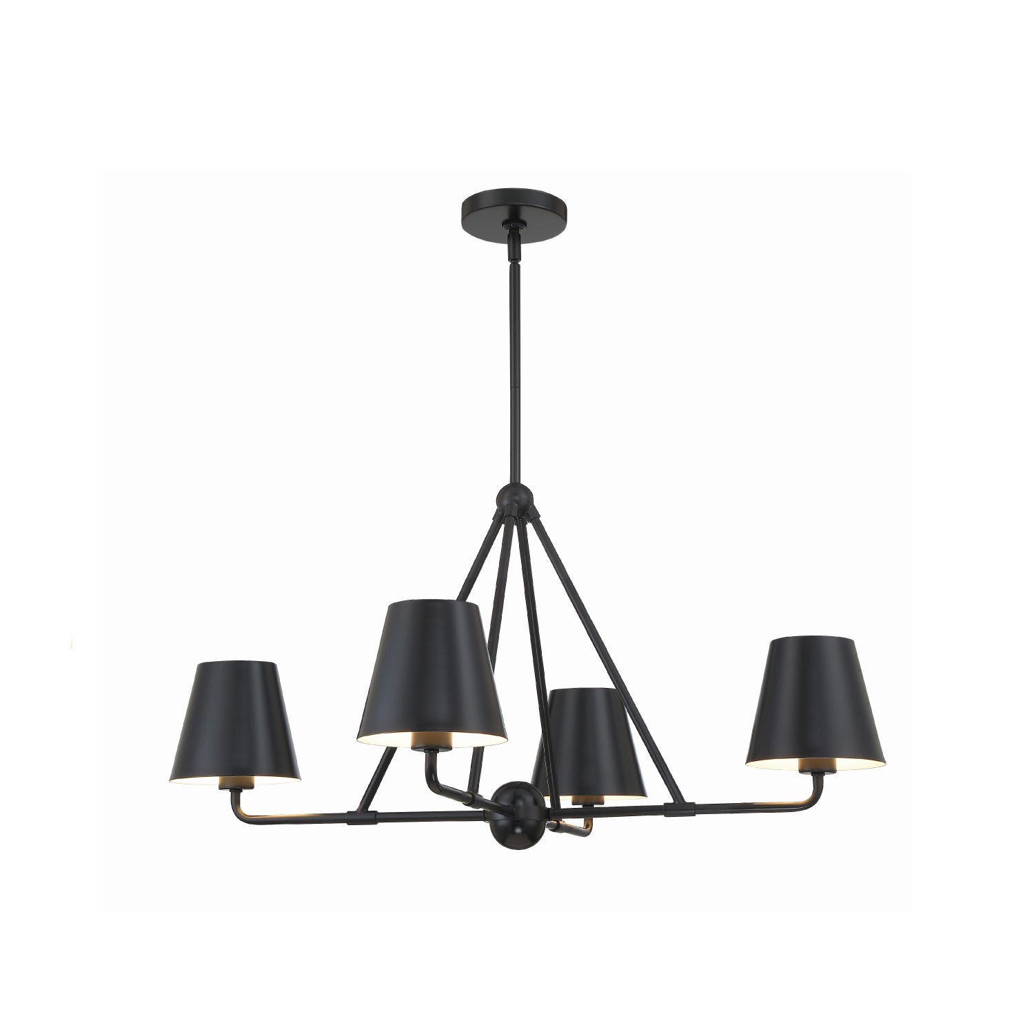 Crystorama Xavier XAV-B9304-MK – 31.75 Inch – 4 Light – Chandelier – Matte Black – Damp Rated