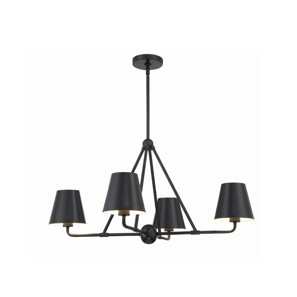 Xavier 4 Light Matte Black Chandelier