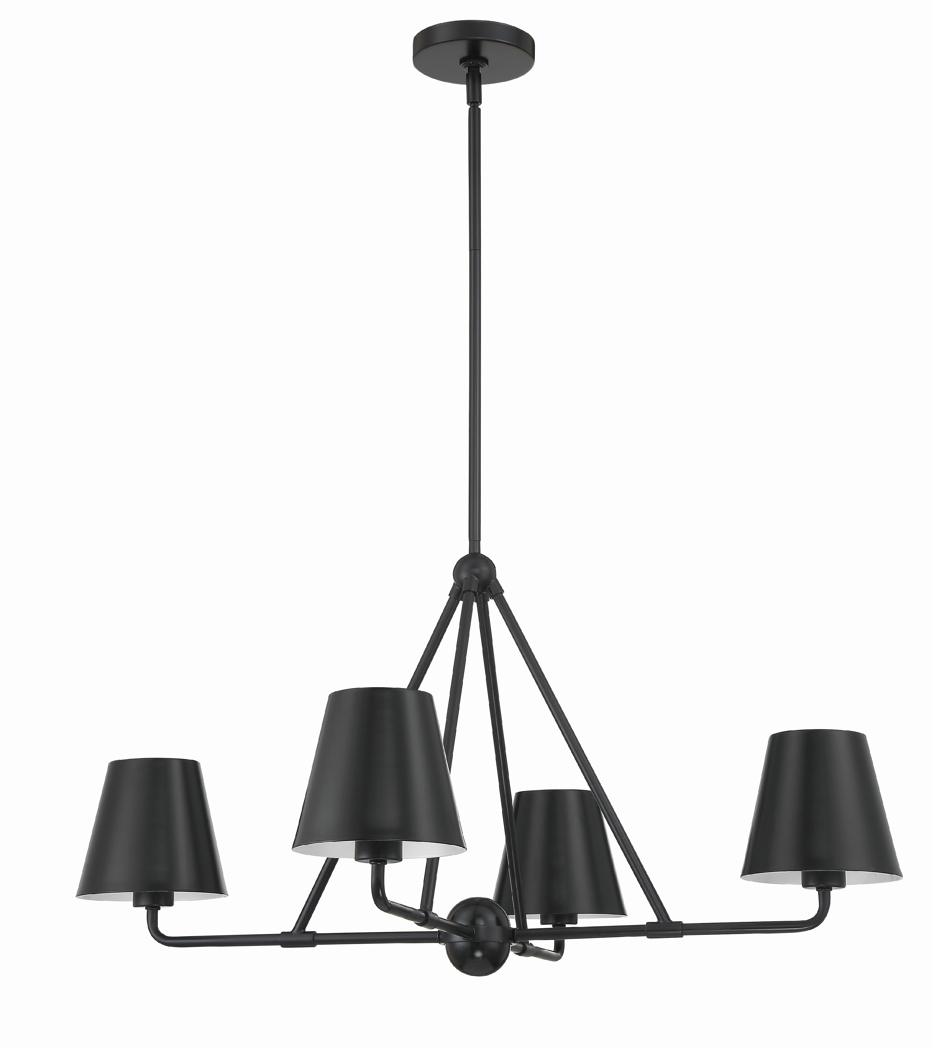 Crystorama Xavier XAV-B9304-MK – 31.75 Inch – 4 Light – Chandelier – Matte Black – Damp Rated
