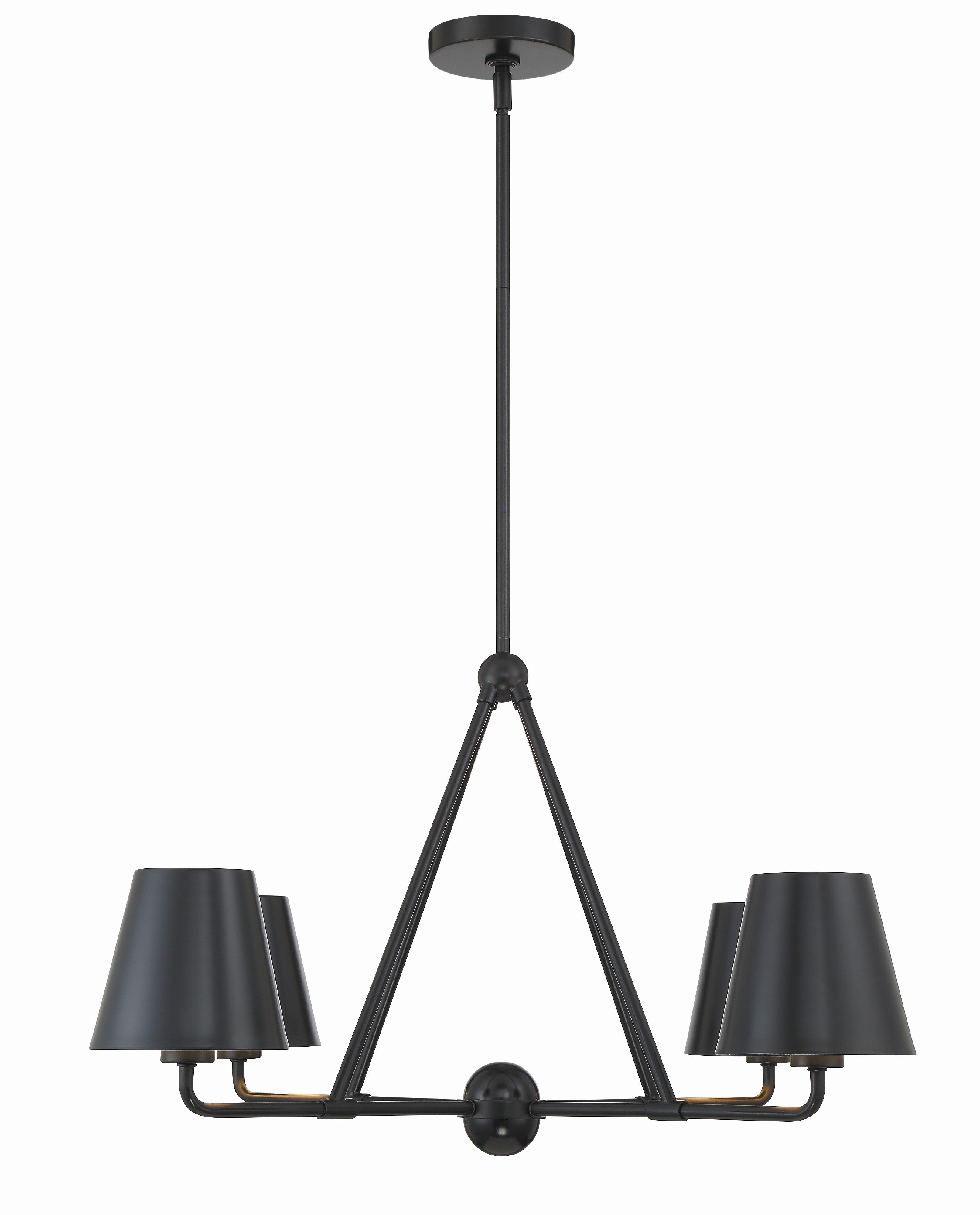 Crystorama Xavier XAV-B9304-MK – 31.75 Inch – 4 Light – Chandelier – Matte Black – Damp Rated