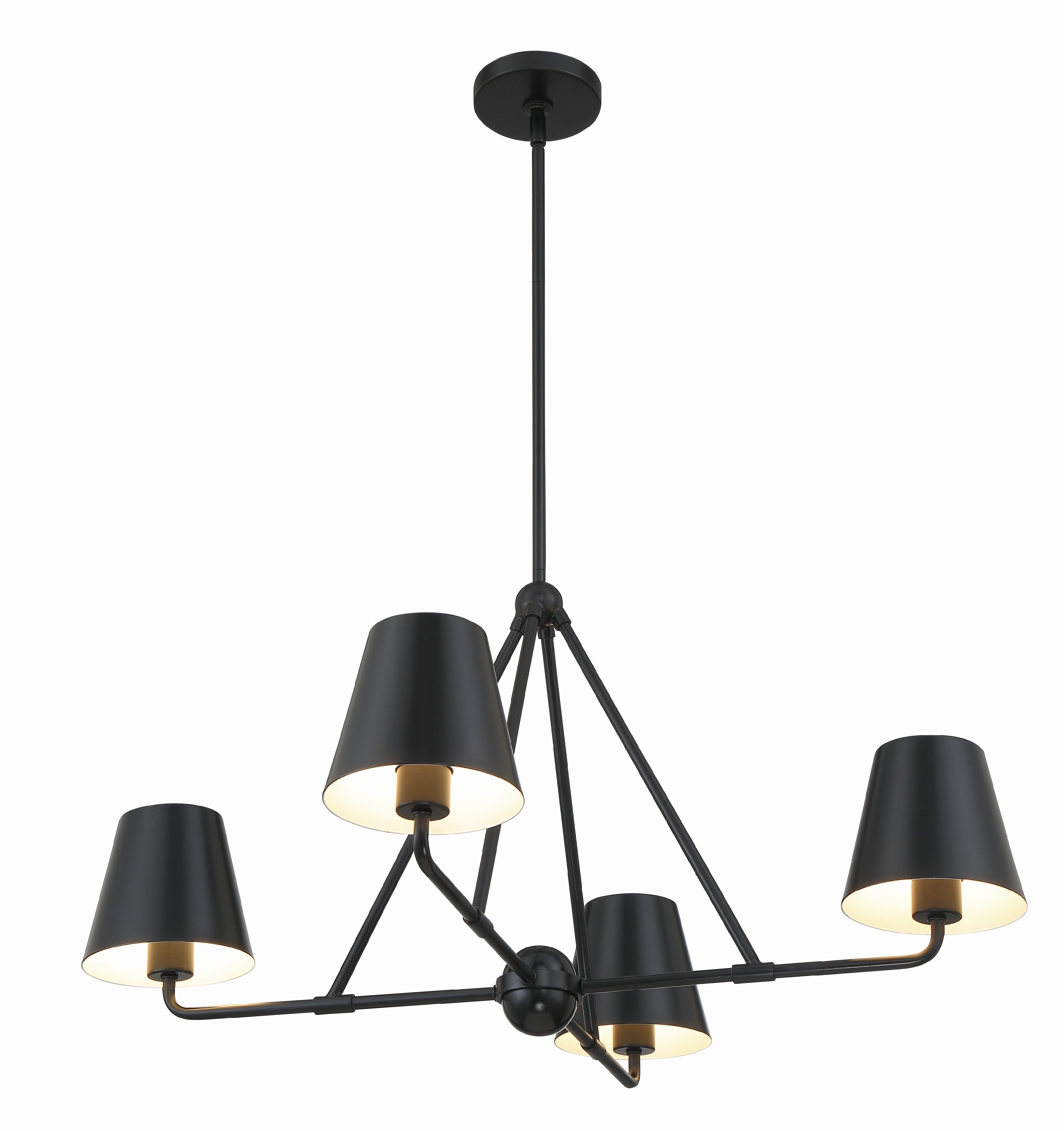 Crystorama Xavier XAV-B9304-MK – 31.75 Inch – 4 Light – Chandelier – Matte Black – Damp Rated