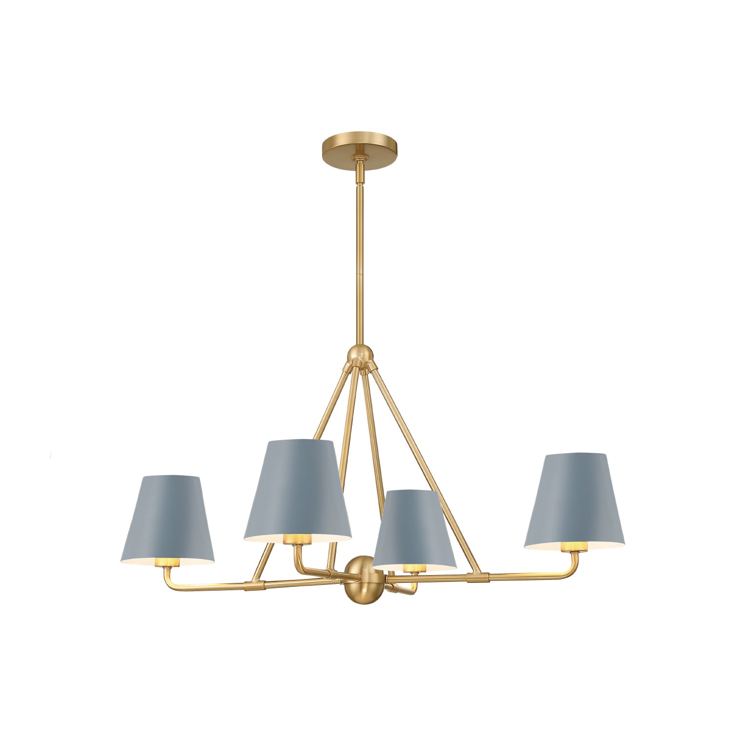 Crystorama Xavier XAV-B9304-VG-BL – 31.75 Inch – 4 Light – Chandelier – Vibrant Gold – Damp Rated