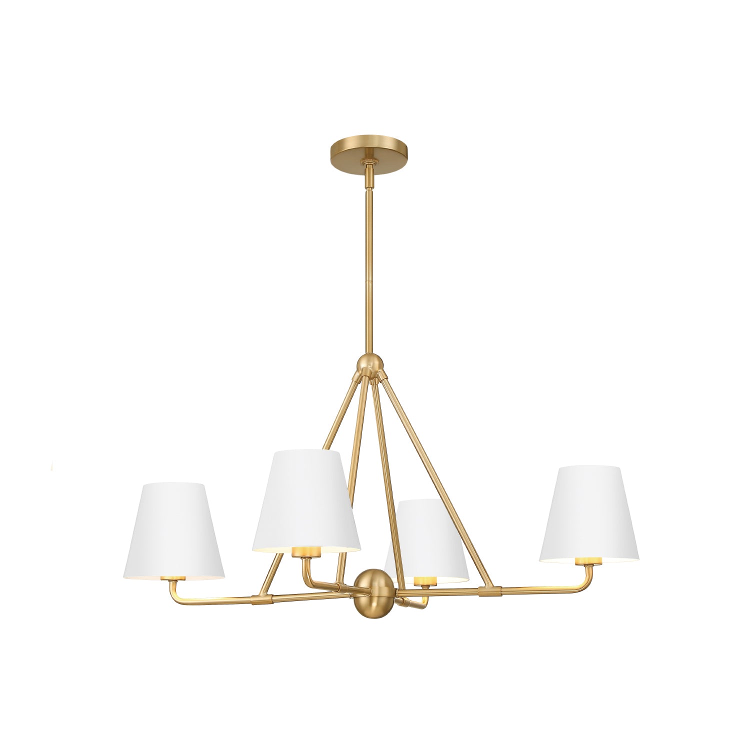 Crystorama Xavier XAV-B9304-VG-WH – 31.75 Inch – 4 Light – Chandelier – Vibrant Gold – Damp Rated