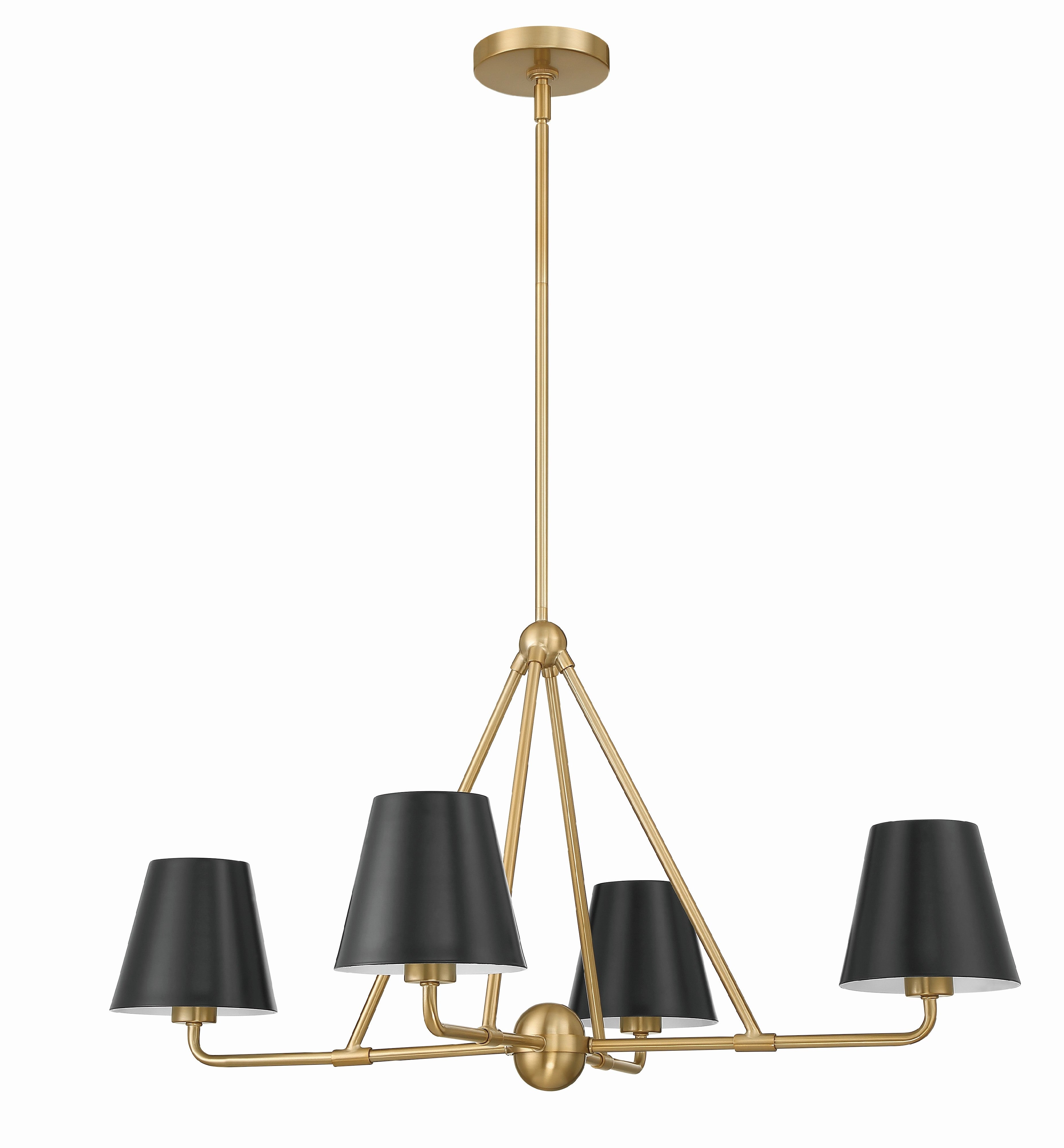 Crystorama Xavier XAV-B9304-VG – 31.75 Inch – 4 Light – Chandelier – Vibrant Gold – Damp Rated
