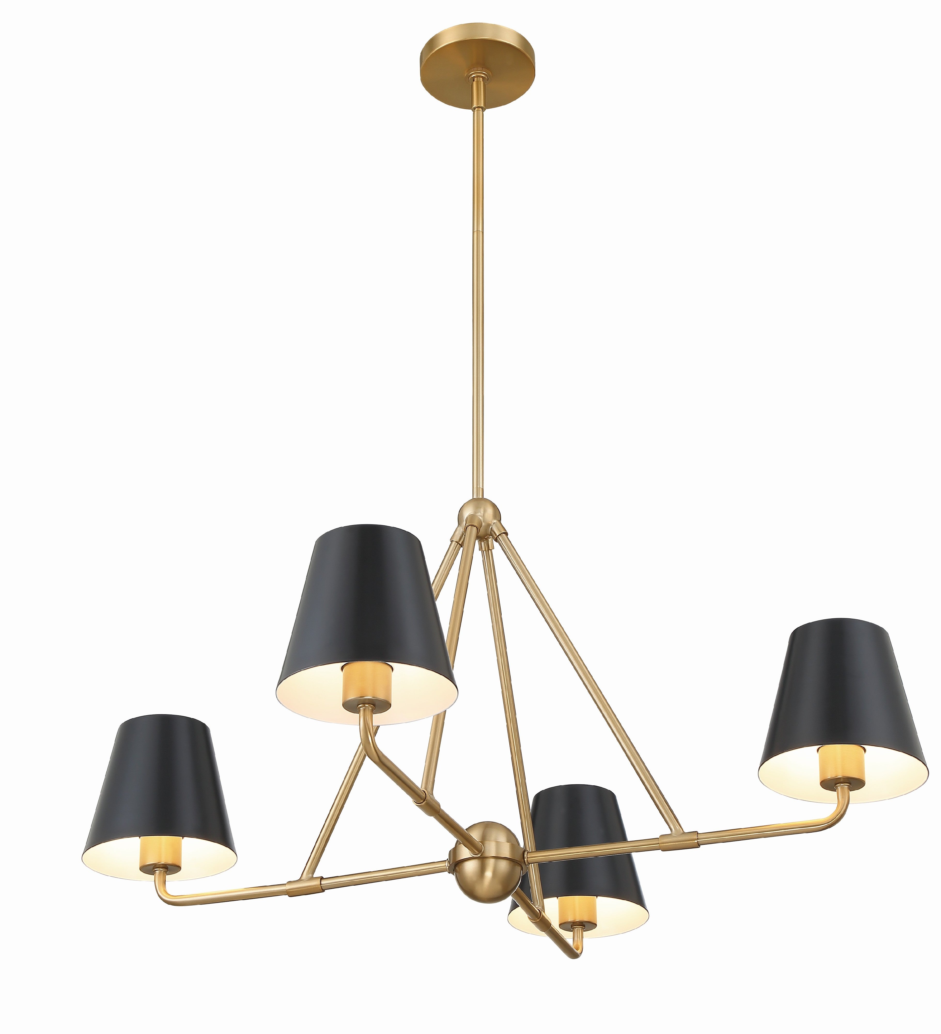 Crystorama Xavier XAV-B9304-VG – 31.75 Inch – 4 Light – Chandelier – Vibrant Gold – Damp Rated