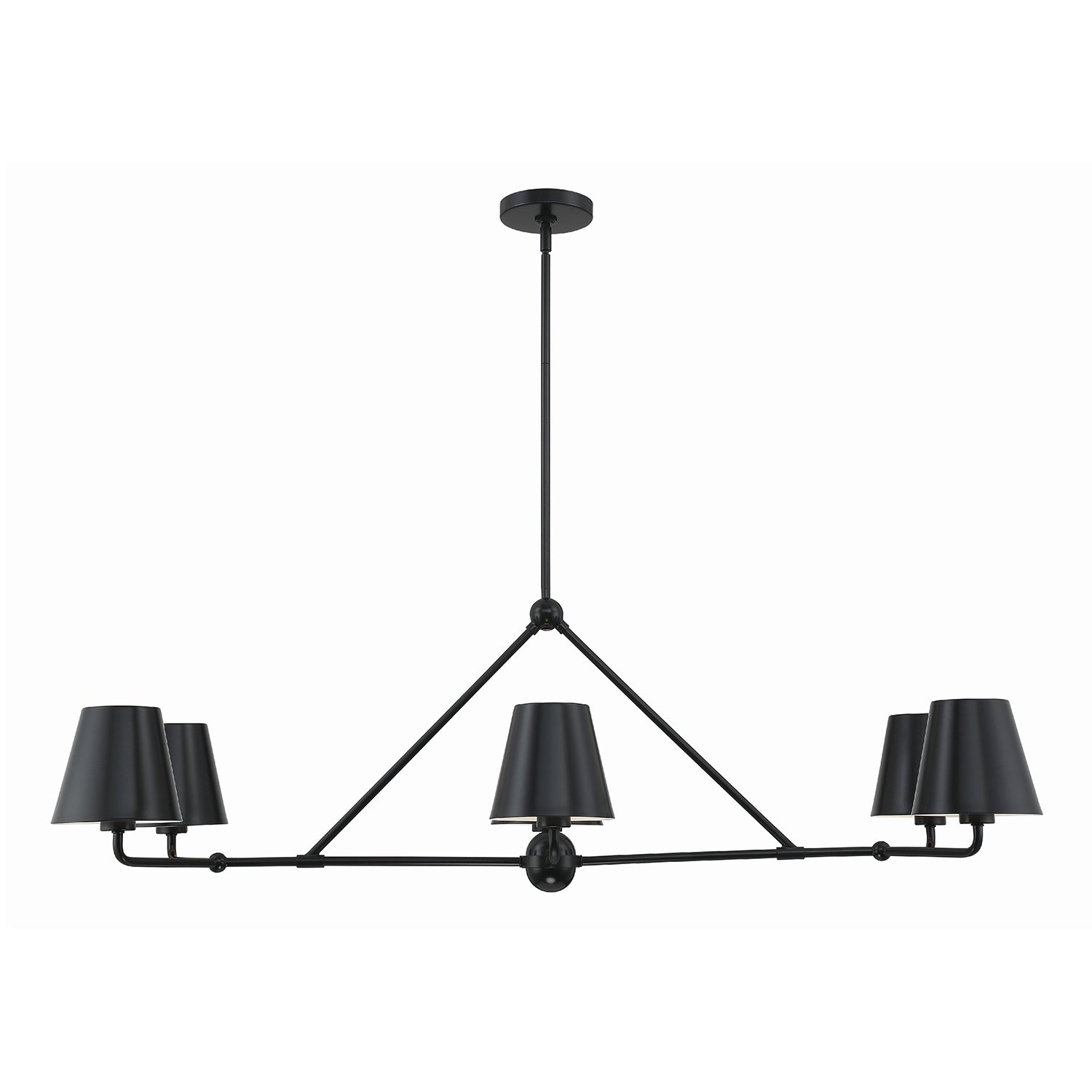 Crystorama Xavier XAV-B9306-MK – 46 Inch – 6 Light – Chandelier – Matte Black – Damp Rated