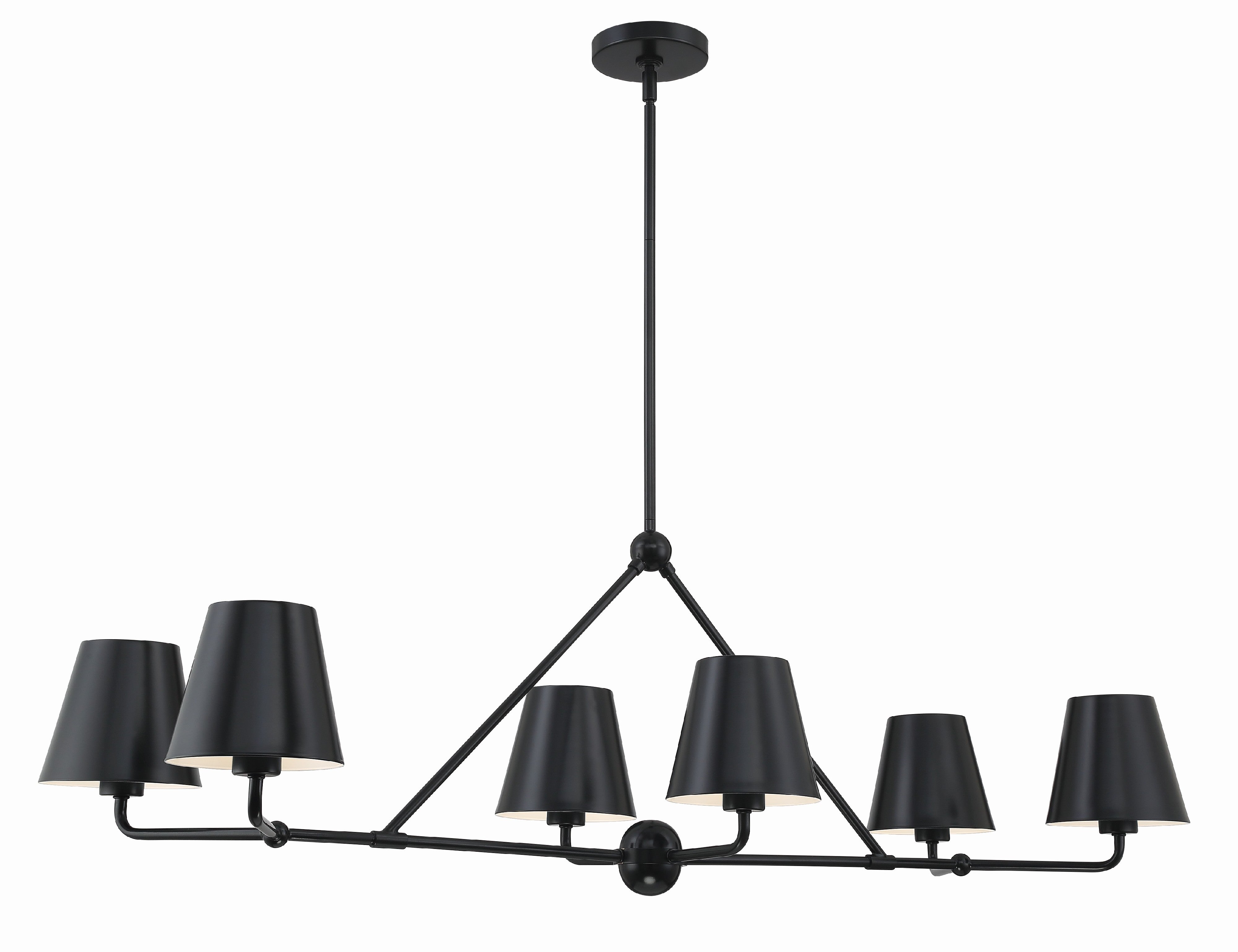 Crystorama Xavier XAV-B9306-MK – 46 Inch – 6 Light – Chandelier – Matte Black – Damp Rated