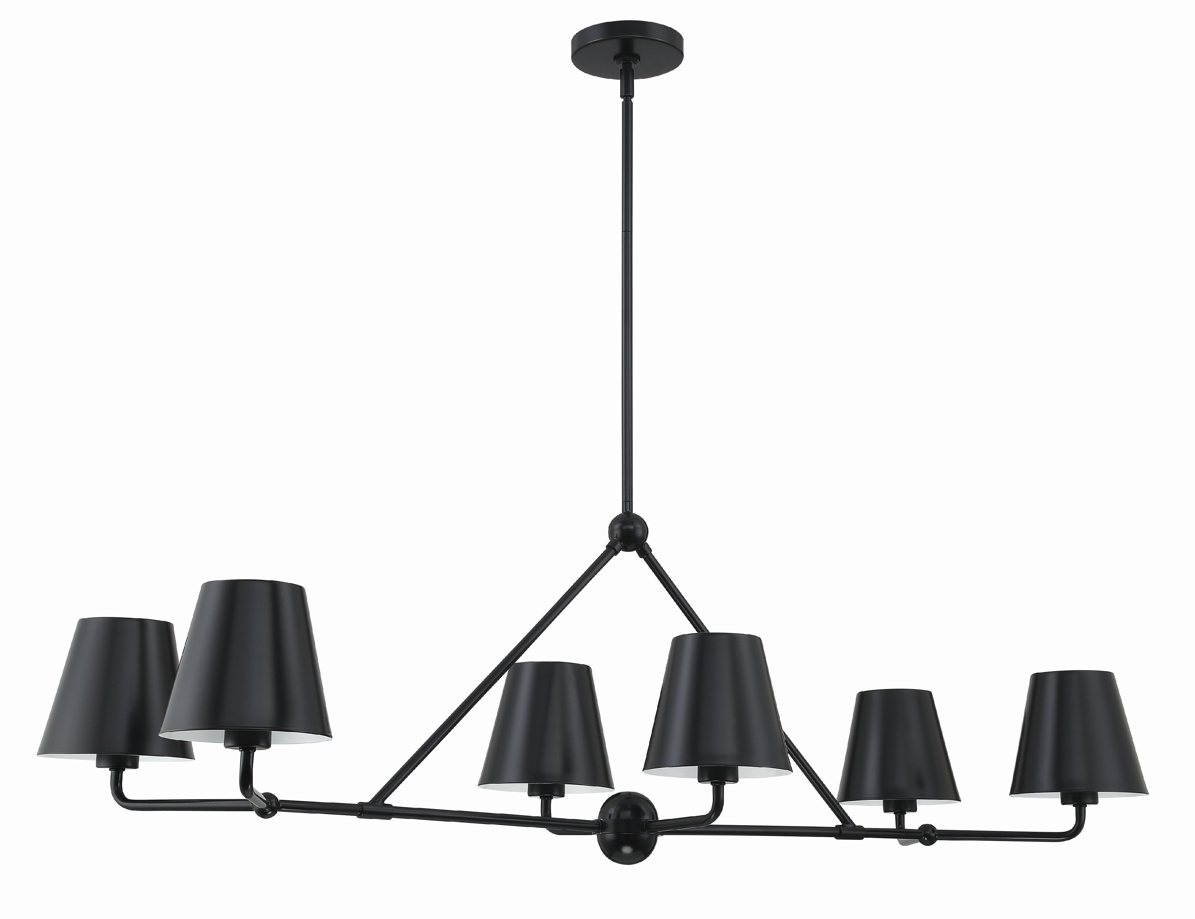 Crystorama Xavier XAV-B9306-MK – 46 Inch – 6 Light – Chandelier – Matte Black – Damp Rated