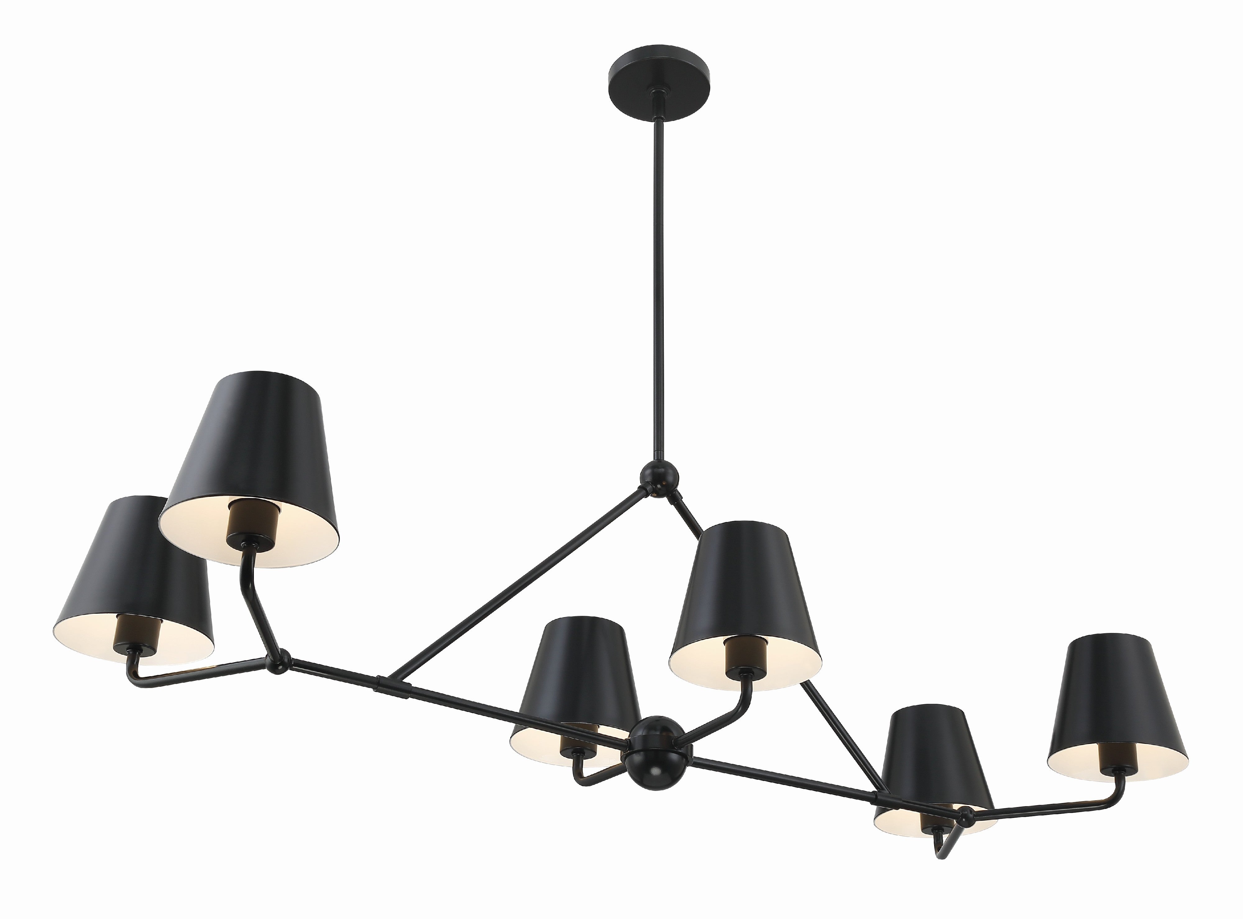 Crystorama Xavier XAV-B9306-MK – 46 Inch – 6 Light – Chandelier – Matte Black – Damp Rated