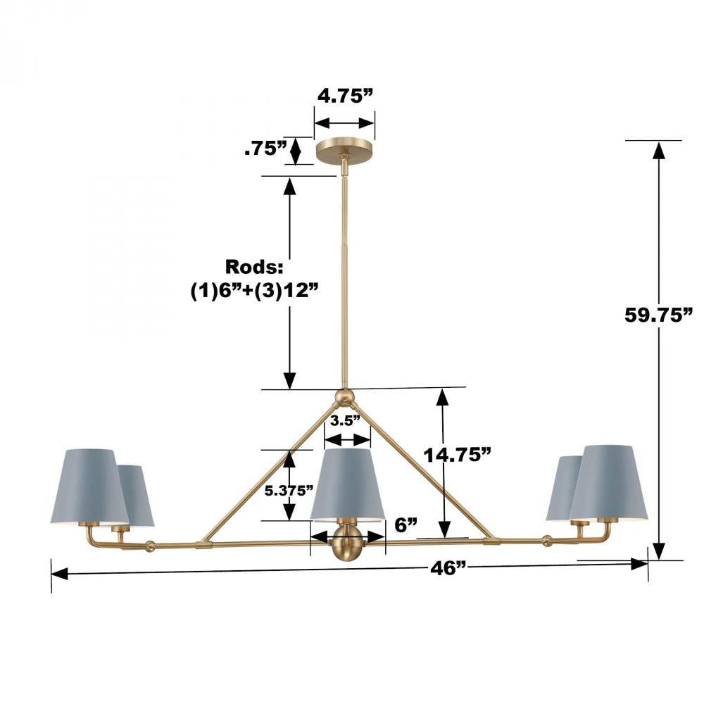 Crystorama XAVIER XAV-B9306-VG-BL Chandelier Modern - Vibrant Gold