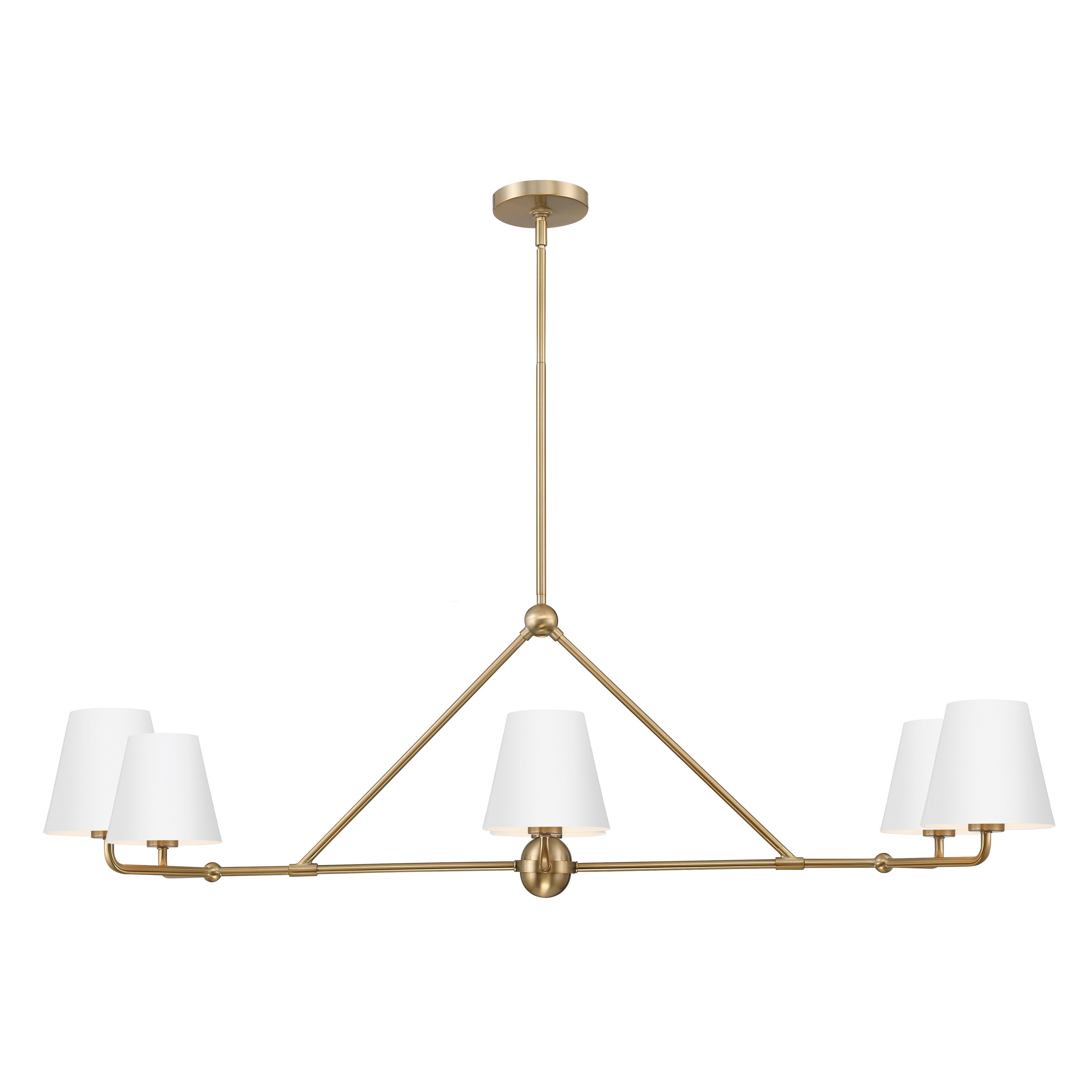 Crystorama Xavier XAV-B9306-VG-WH – 46 Inch – 6 Light – Chandelier – Vibrant Gold – Damp Rated