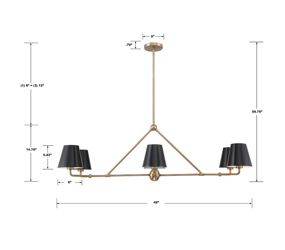 Crystorama XAVIER XAV-B9306-VG Chandelier Modern - Vibrant Gold