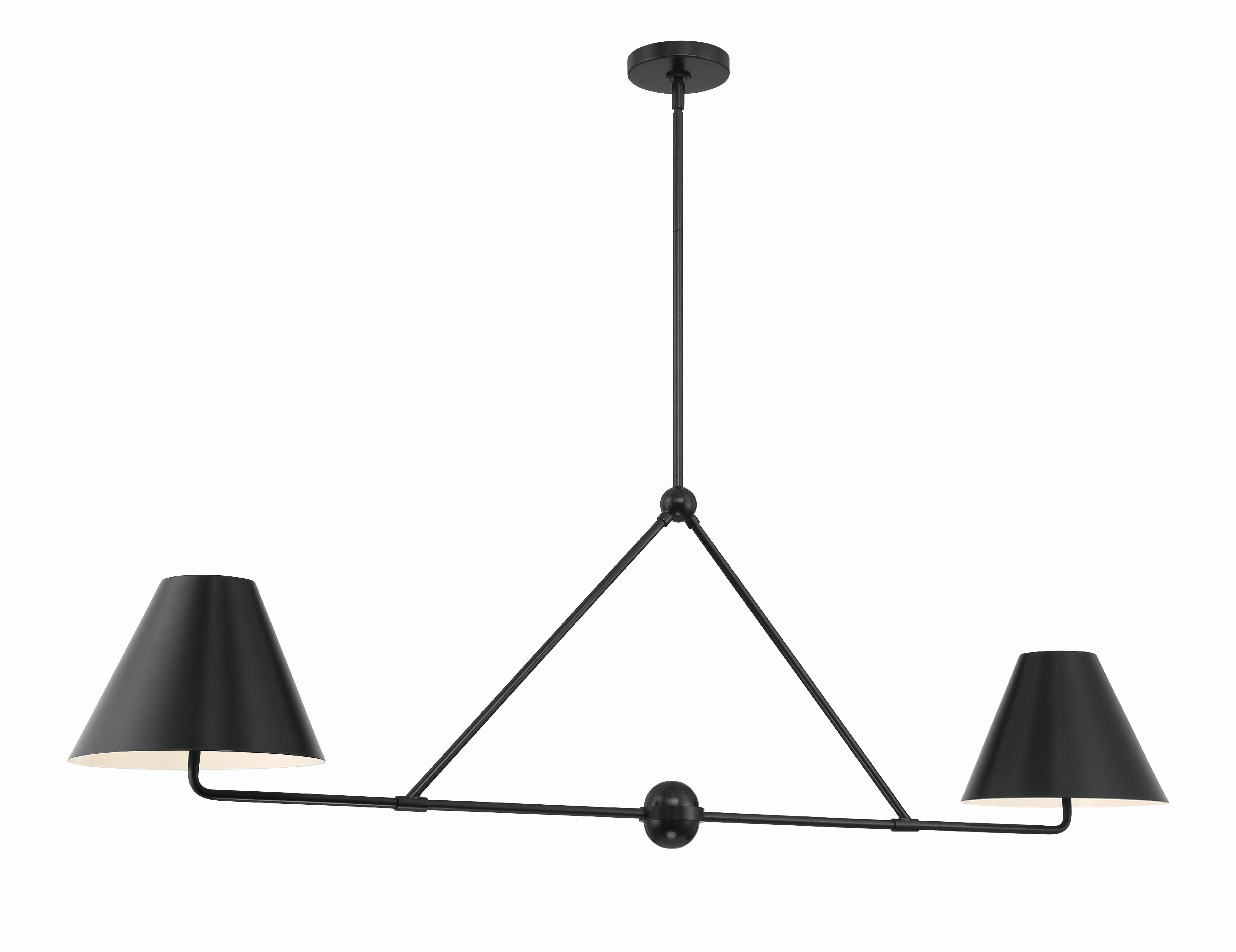 Crystorama Xavier XAV-B9307-MK – 54 Inch – 4 Light – Chandelier – Matte Black – Damp Rated