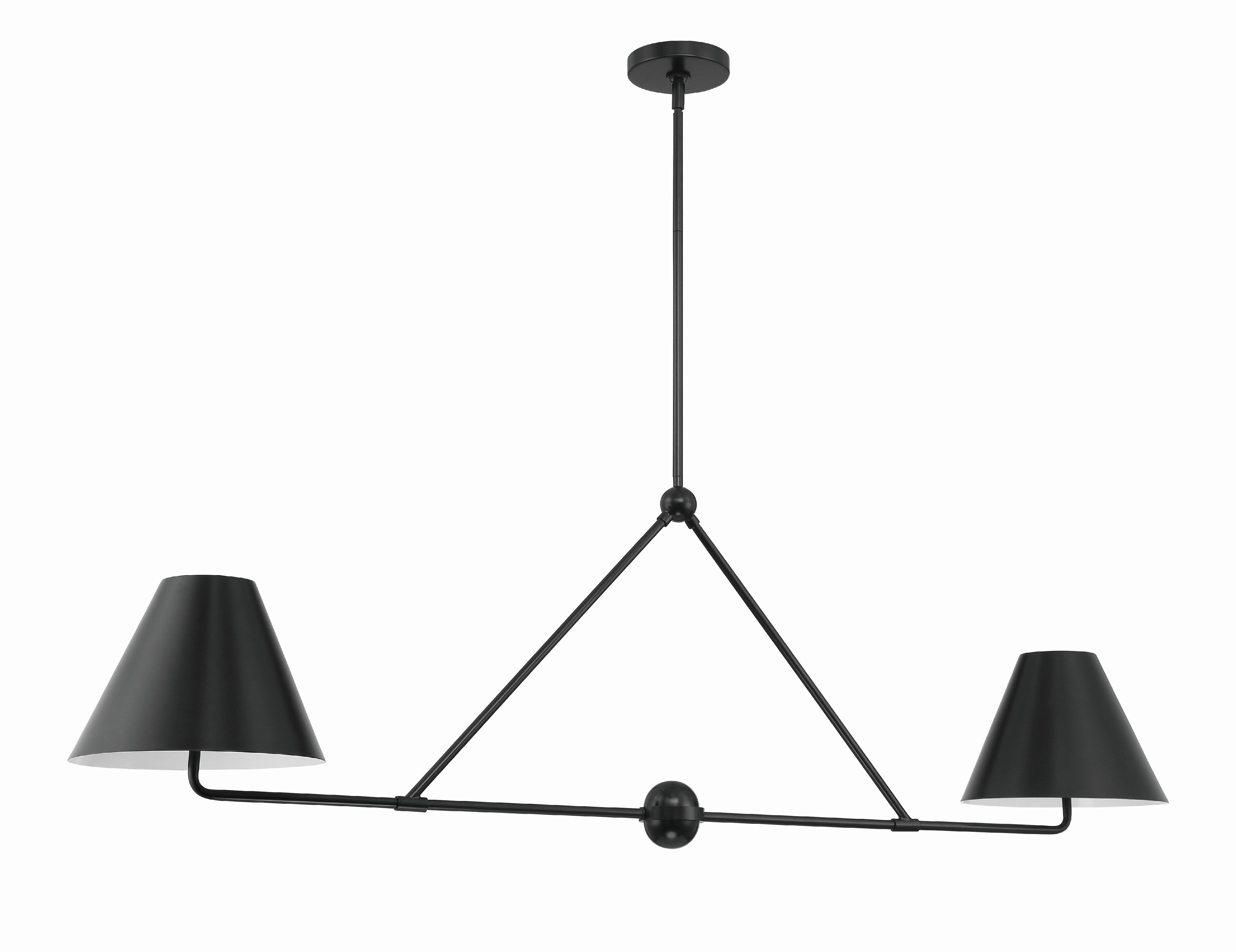 Crystorama Xavier XAV-B9307-MK – 54 Inch – 4 Light – Chandelier – Matte Black – Damp Rated
