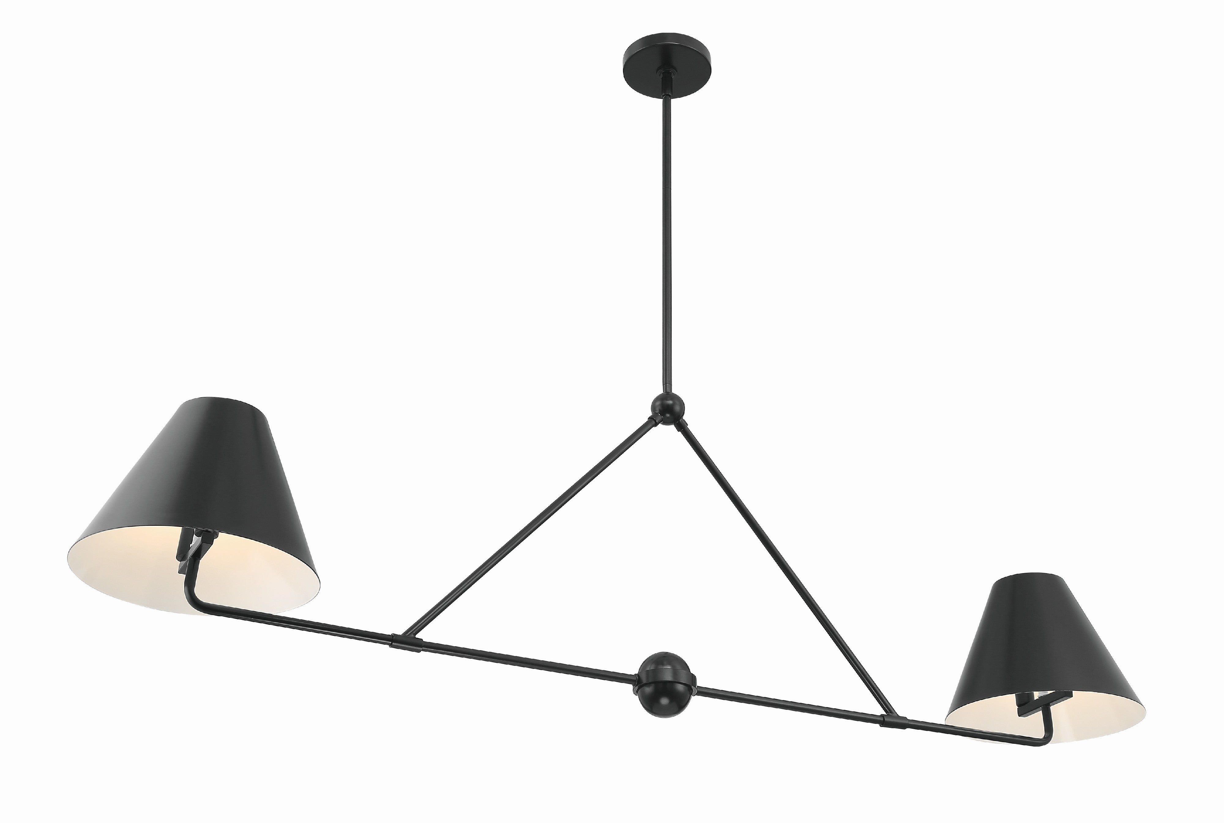 Crystorama Xavier XAV-B9307-MK – 54 Inch – 4 Light – Chandelier – Matte Black – Damp Rated